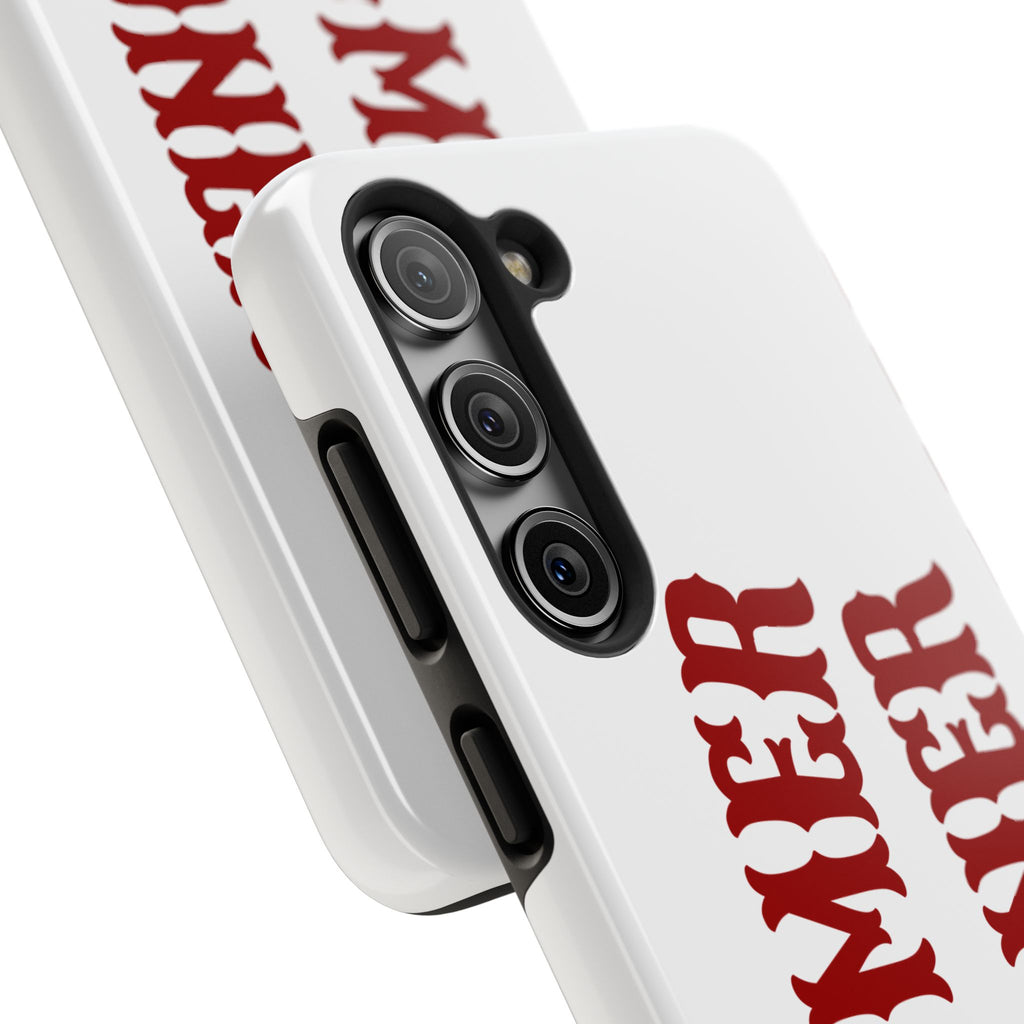 Boomer Sooner Tough Phone Case — Oklahoma Crimson Retro Text Protective Cover