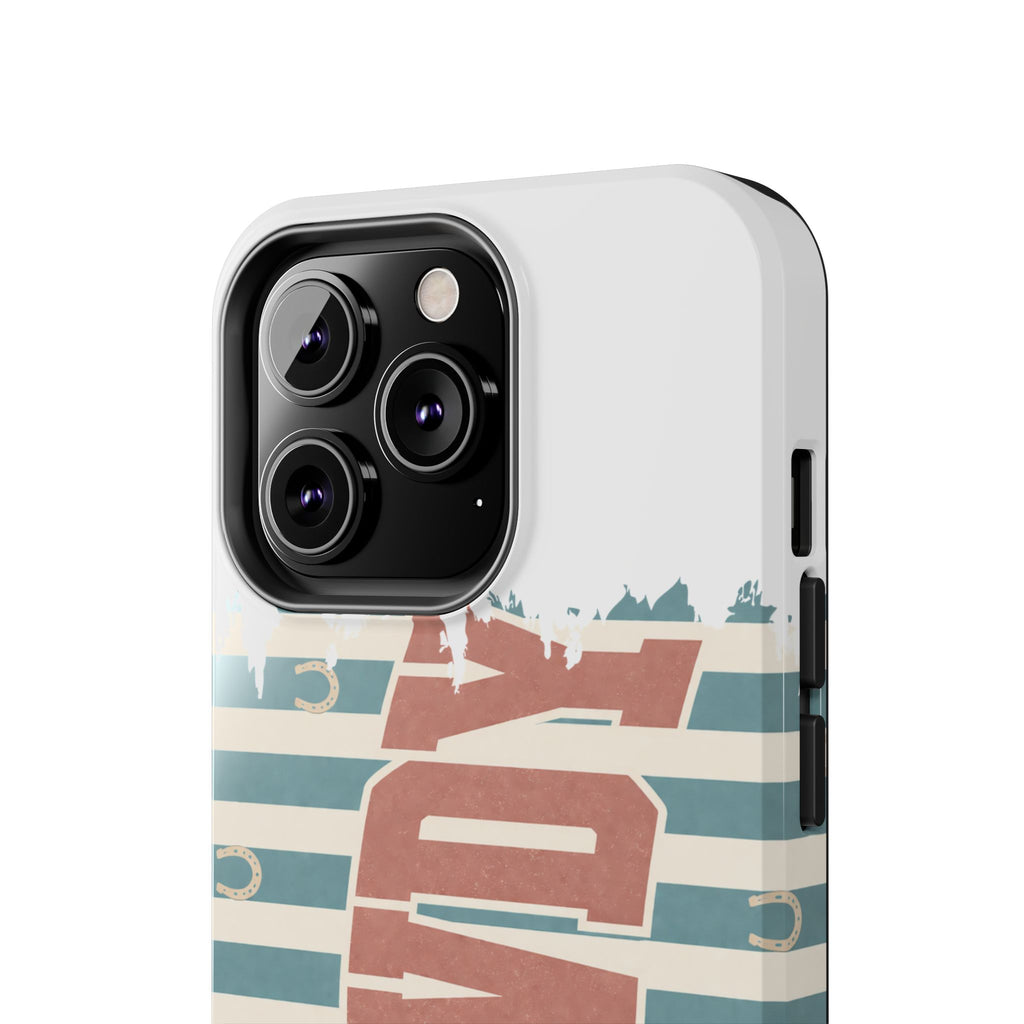 Vintage 'LOVE' Striped Tough Phone Case