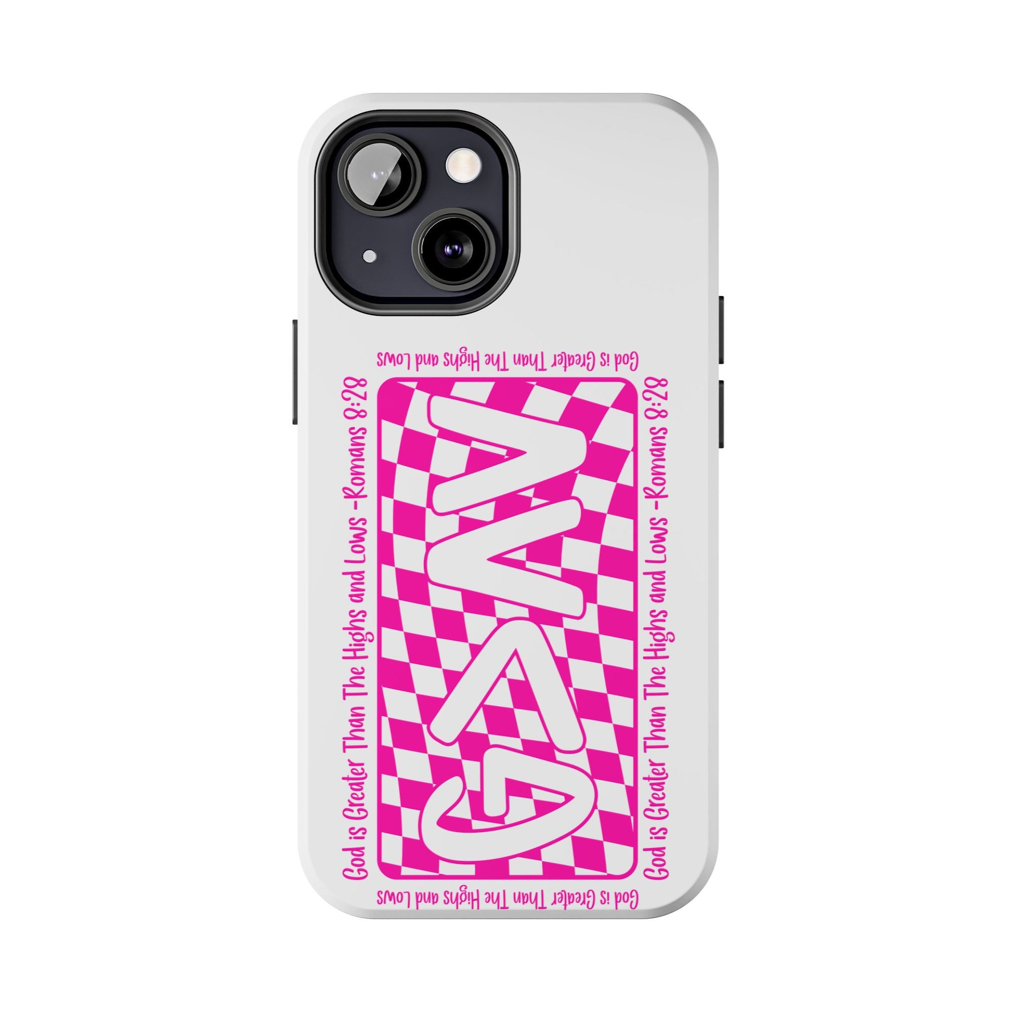 Pink Checker 'GAY' Tough Phone Case — Bold Pride Protective Cover