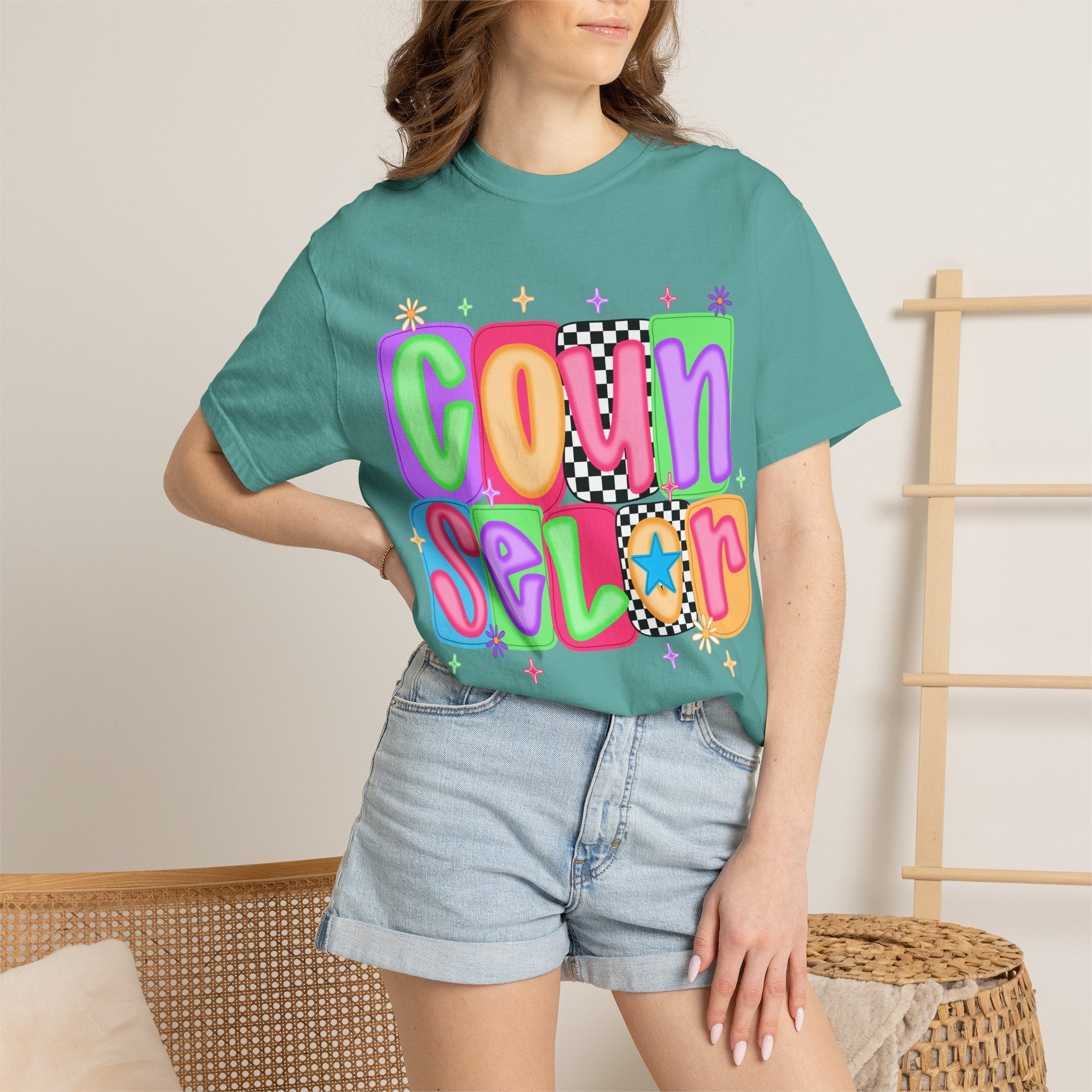 Counselor Graphic T-Shirt — Retro Colorful 'Counselor' Camp & Summer Staff Tee