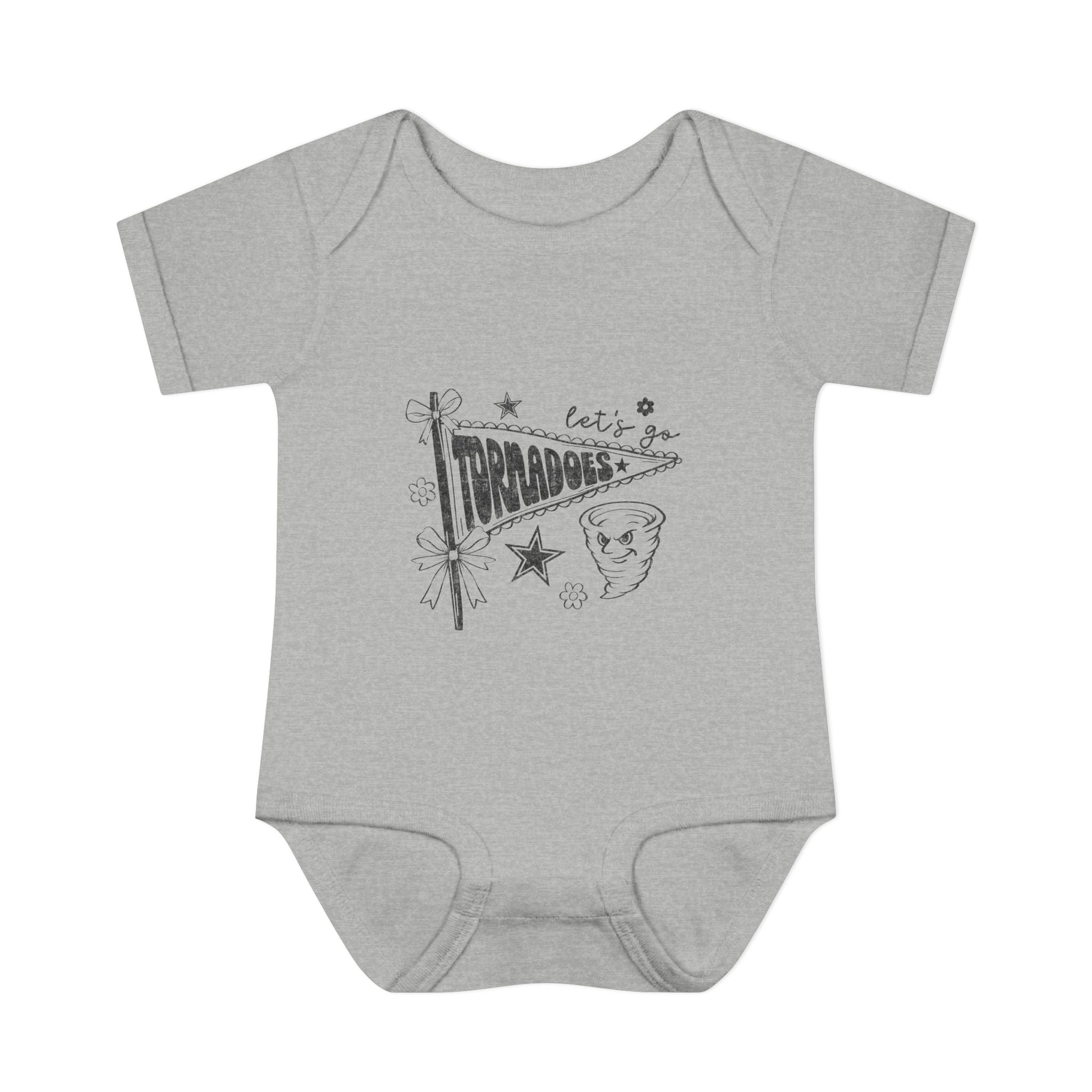 Let's Be Tornadoes Baby Bodysuit – Cute Retro Space Drawing Infant Onesie
