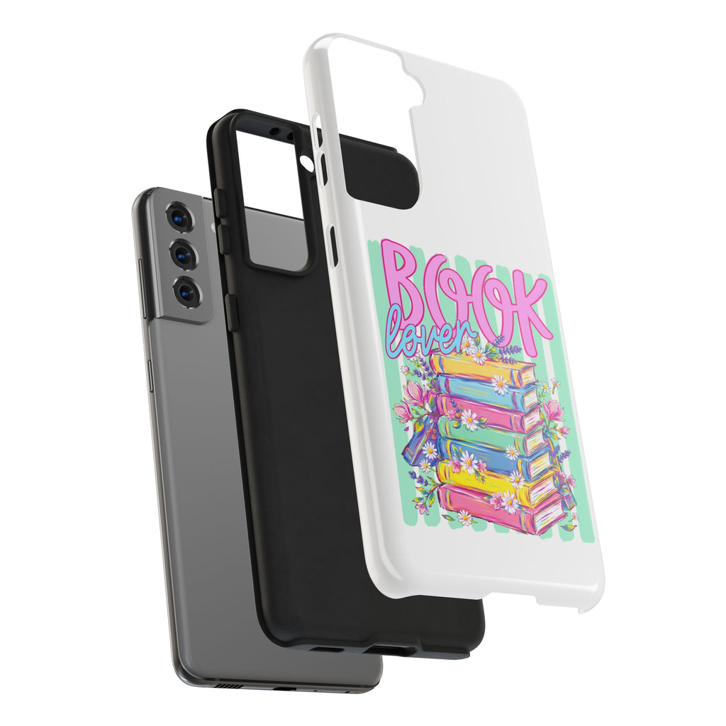 Book Lover Tough Phone Case — Colorful Stack of Books Floral Design