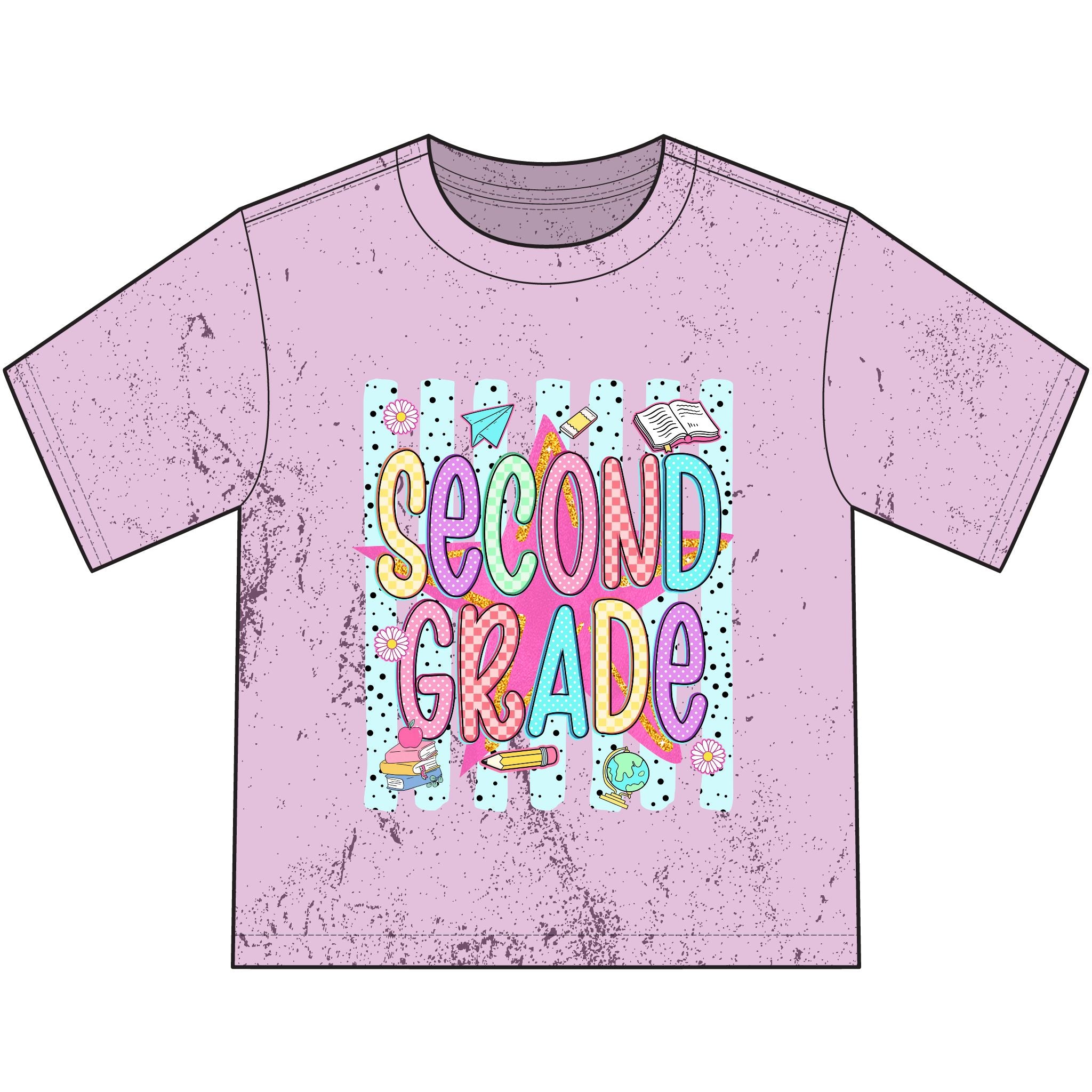 Second Grade Kids T-Shirt — Colorful Back-to-School Shirt for Boys & Girls