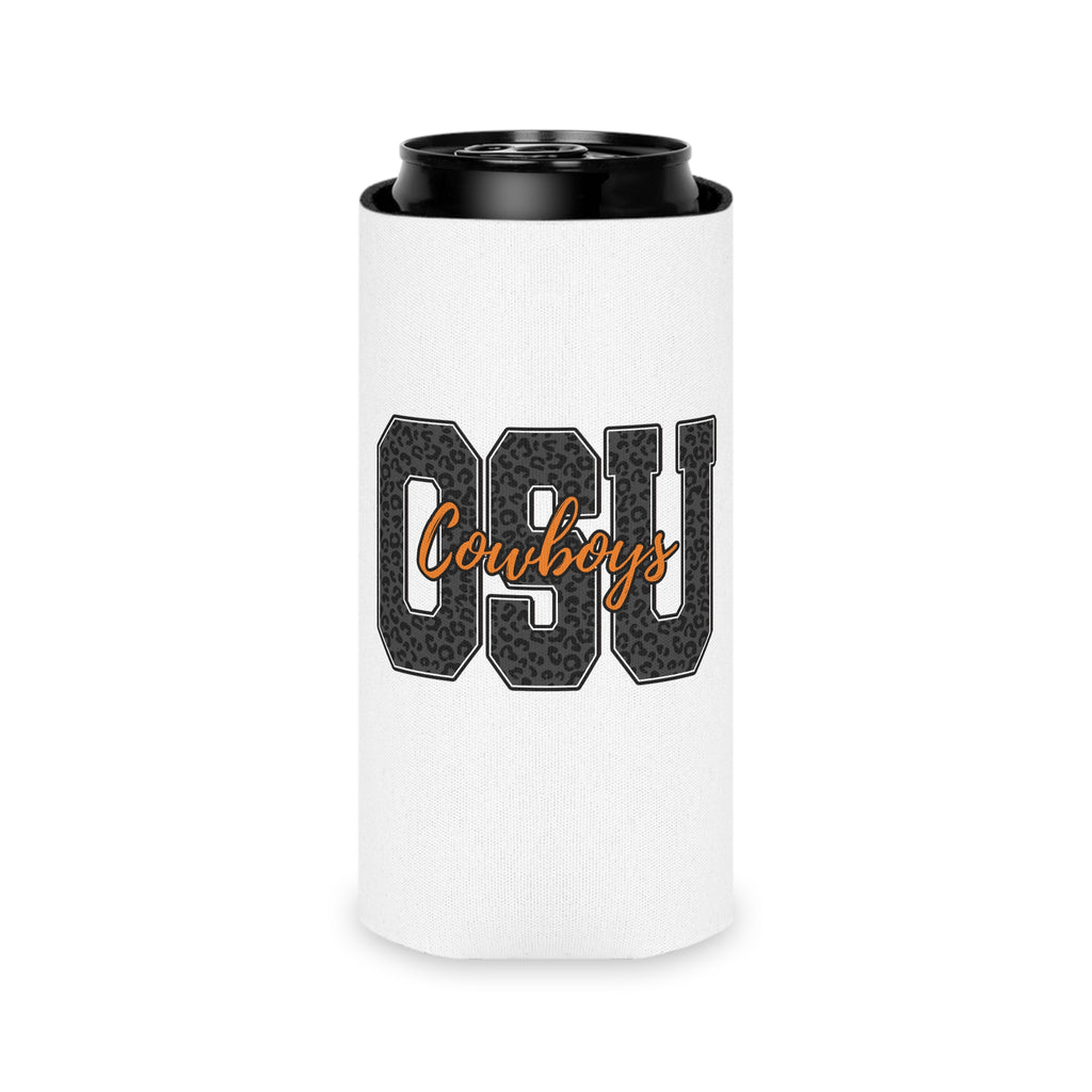 CSU Cowboys Can Cooler – Leopard Print Team Logo Koozie