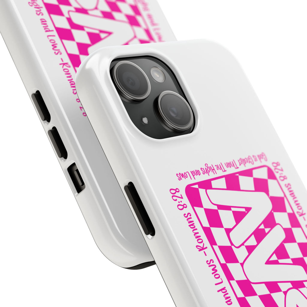 Pink Checker 'GAY' Tough Phone Case — Bold Pride Protective Cover