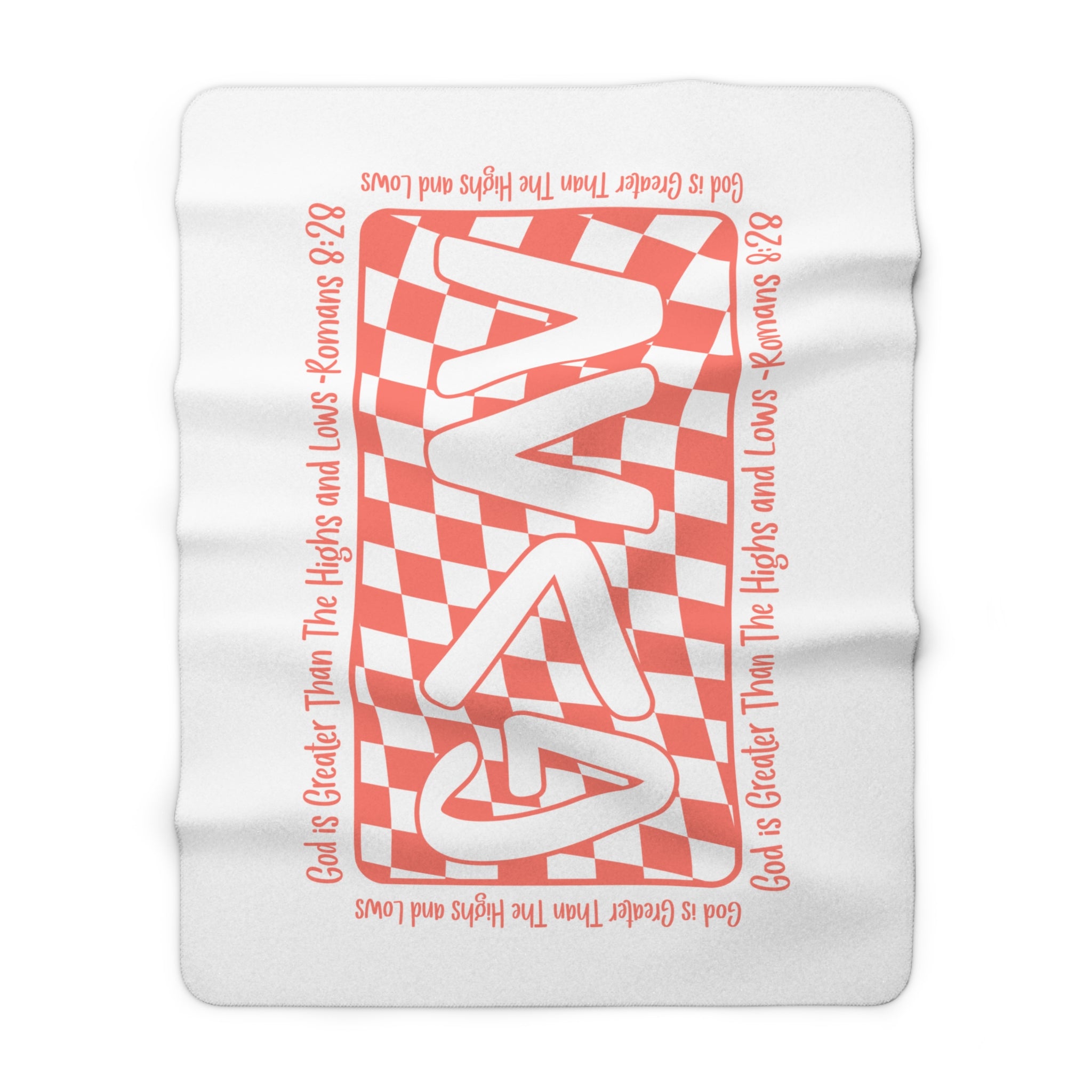 Sherpa Blanket with 'Gave' Retro Checkerboard & Romans 8:28 Scripture
