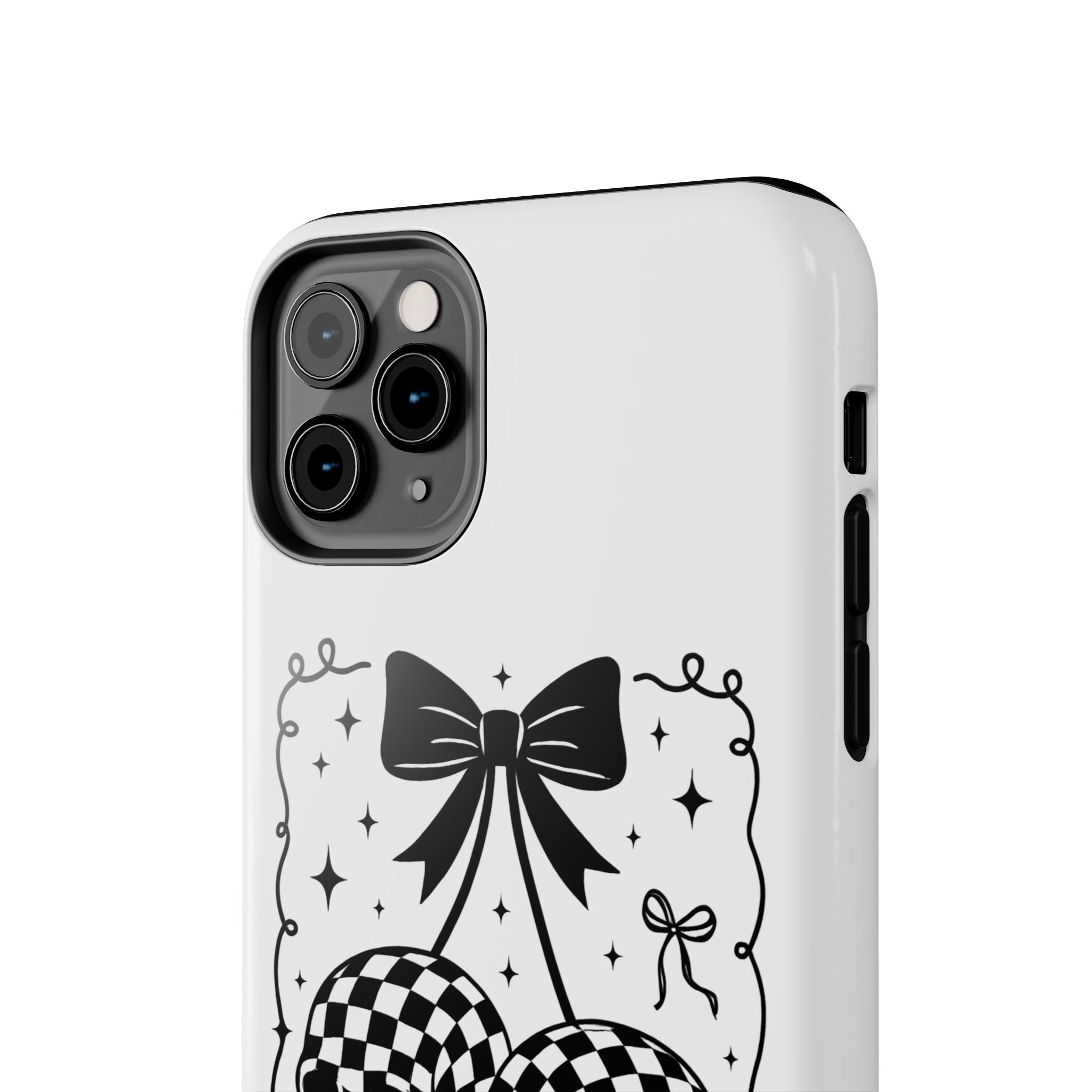 Skull Bow Phone Case - Checkerboard Gothic Tough Phone Case