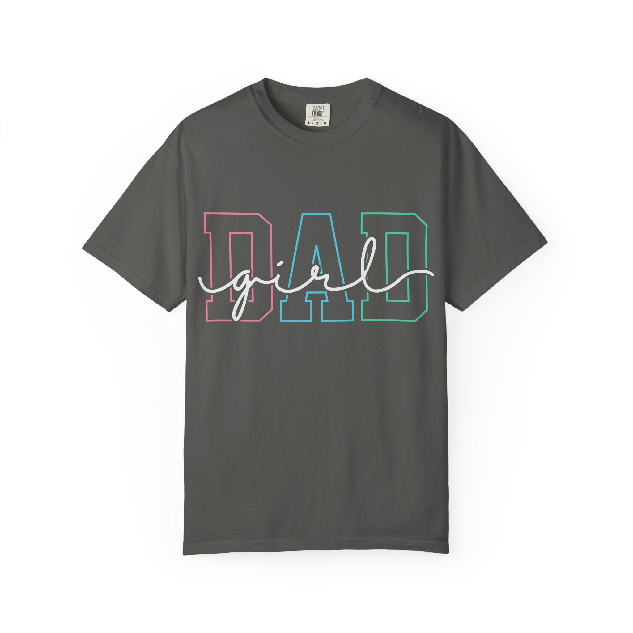 Dad Outline Tee — Pastel Gradient "DAD" Graphic T-Shirt