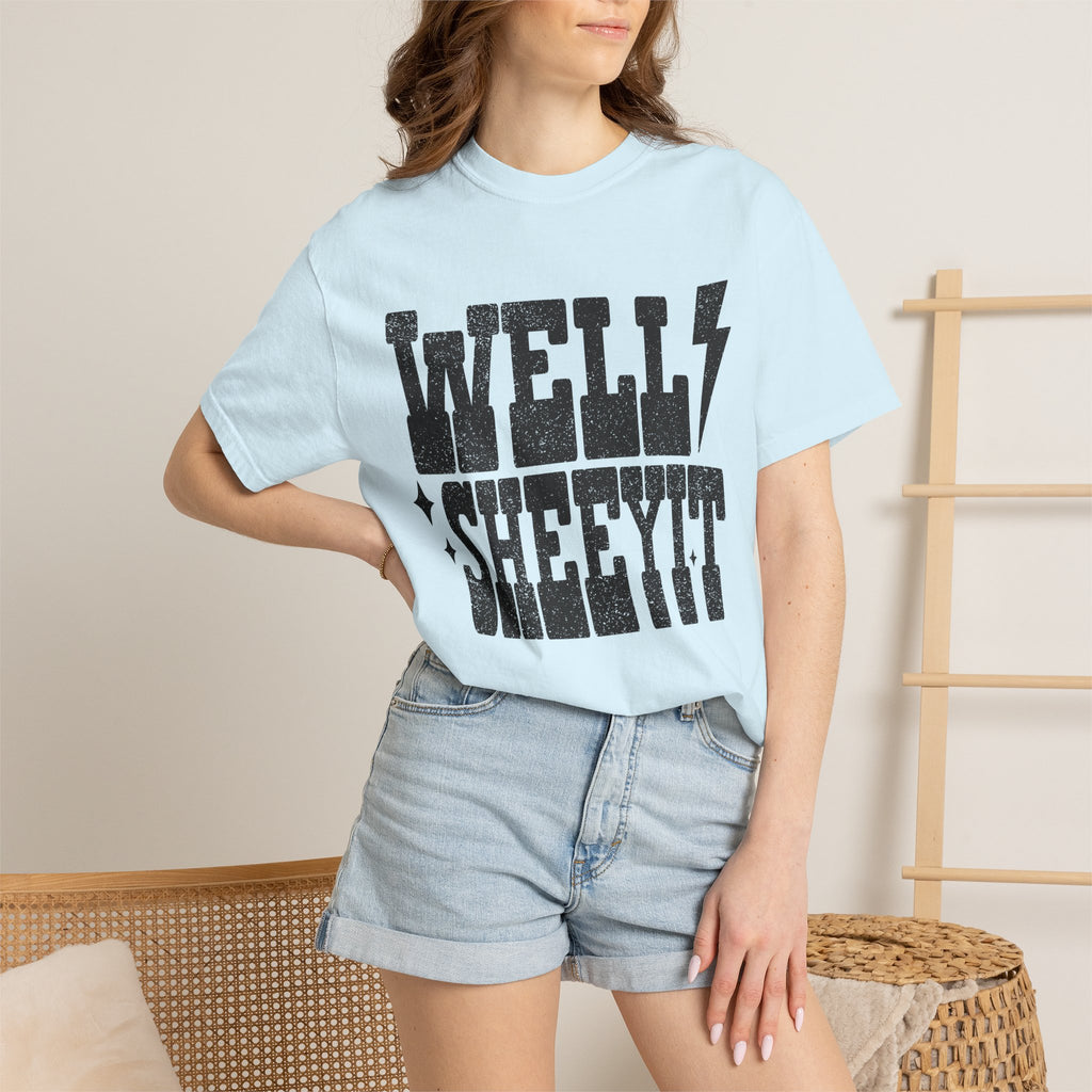 Well Sheeyit T-Shirt — Rustic Vintage Graphic Tee with Lightning Bolt