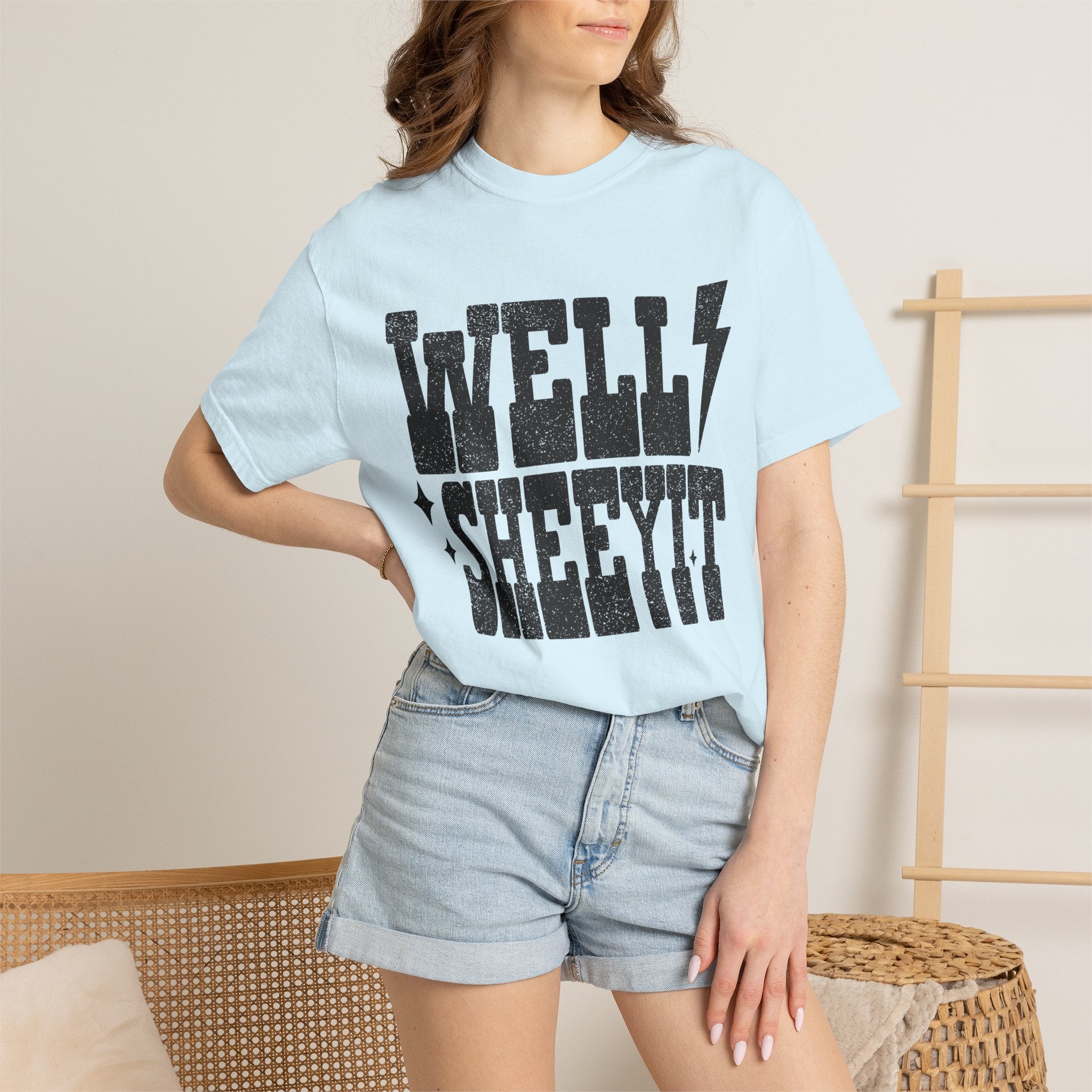 Well Sheeyit T-Shirt — Rustic Vintage Graphic Tee with Lightning Bolt