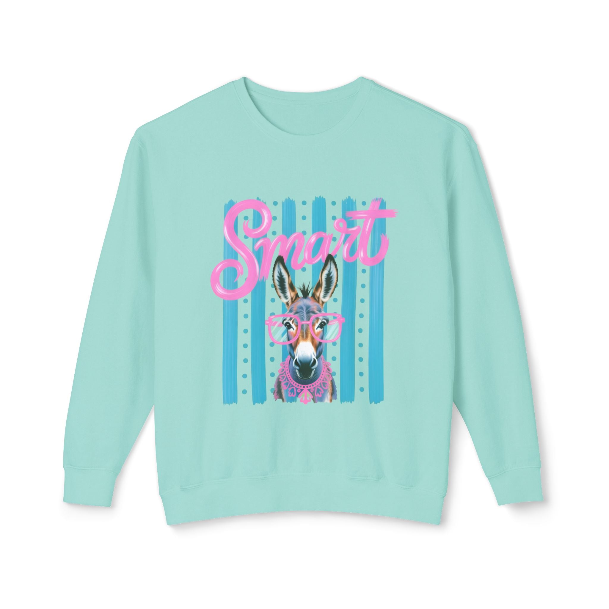 Donkey Sweet Crewneck Sweatshirt — 'Sweet' Colorful Donkey Graphic