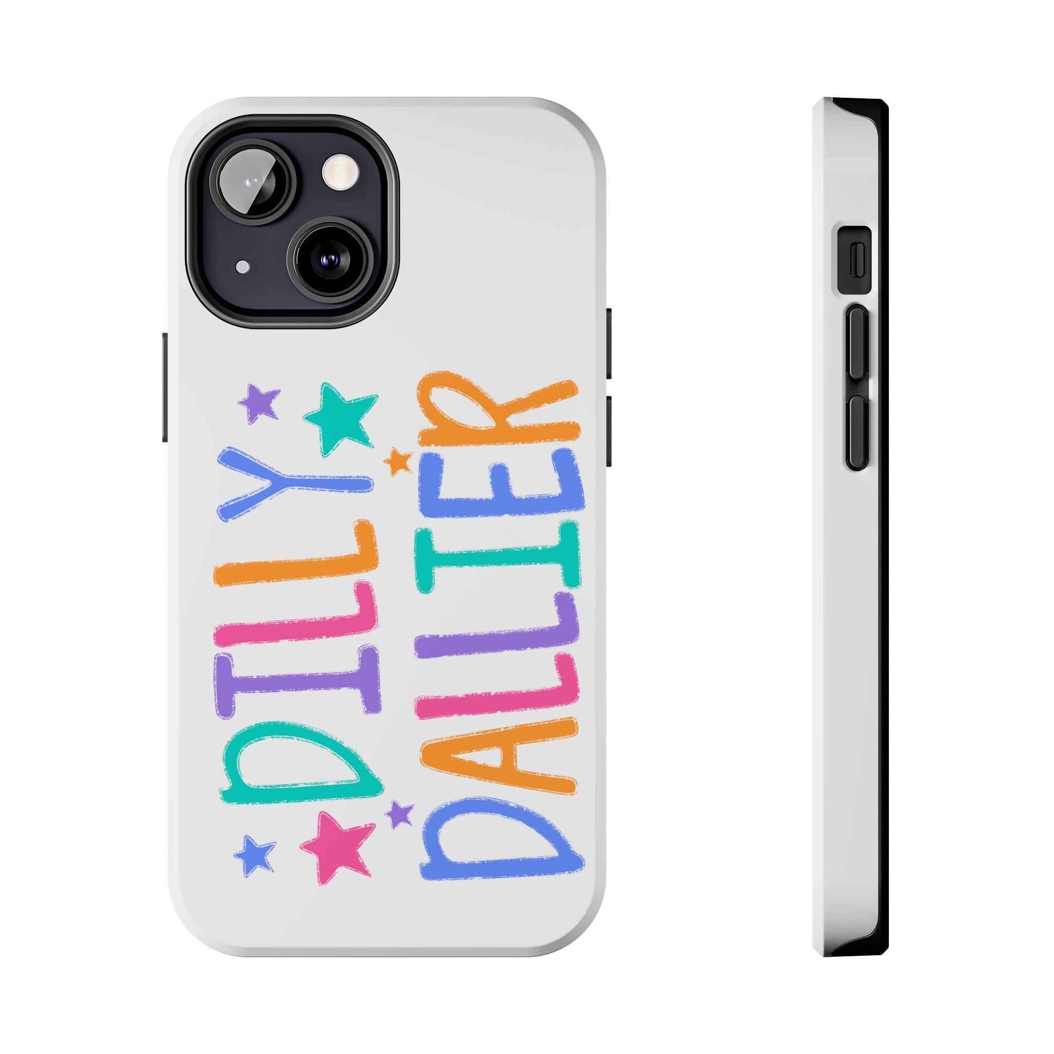 Dilly Dallier Colorful Tough Phone Case — Fun Pastel Stars Protective Cover