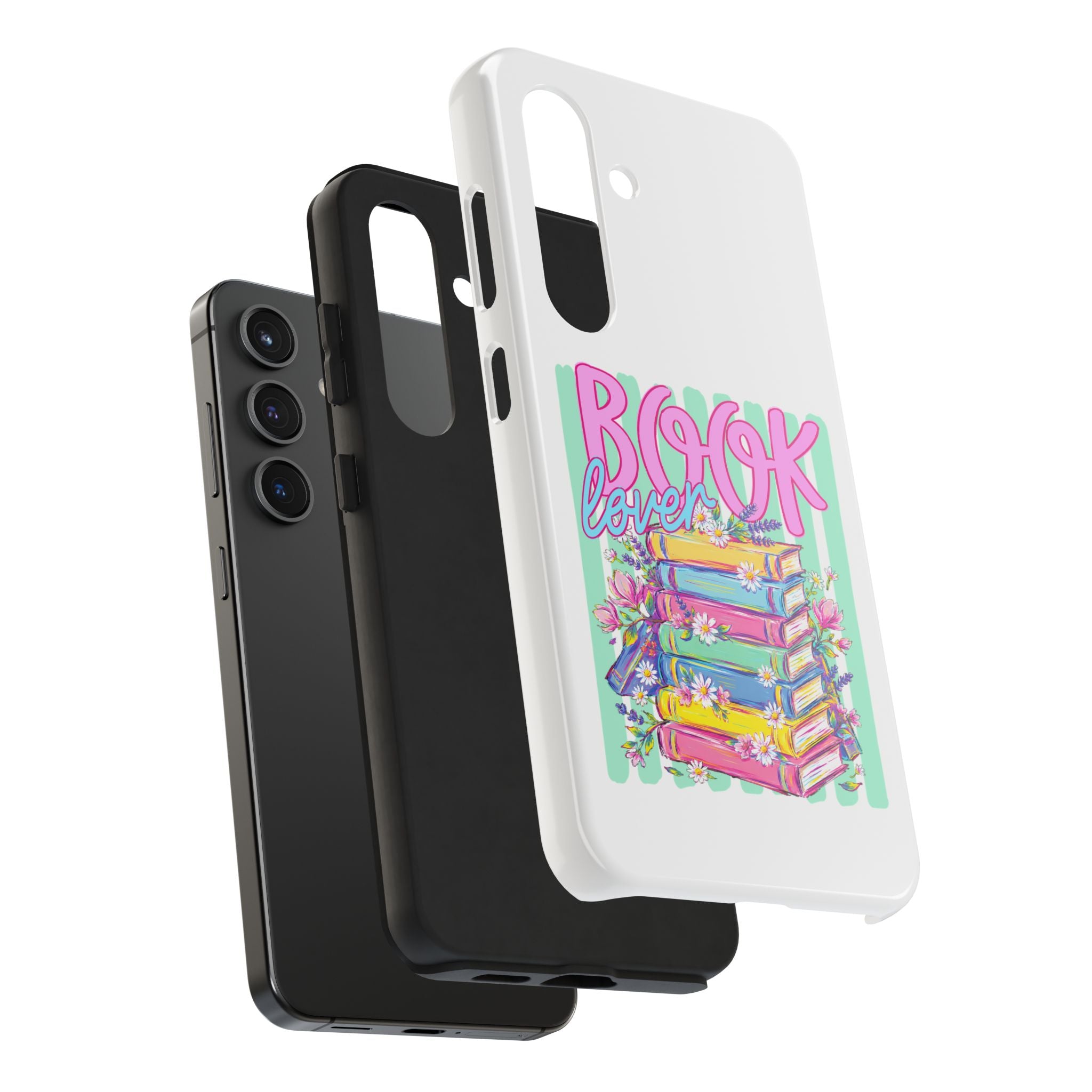 Book Lover Tough Phone Case — Colorful Stack of Books Floral Design