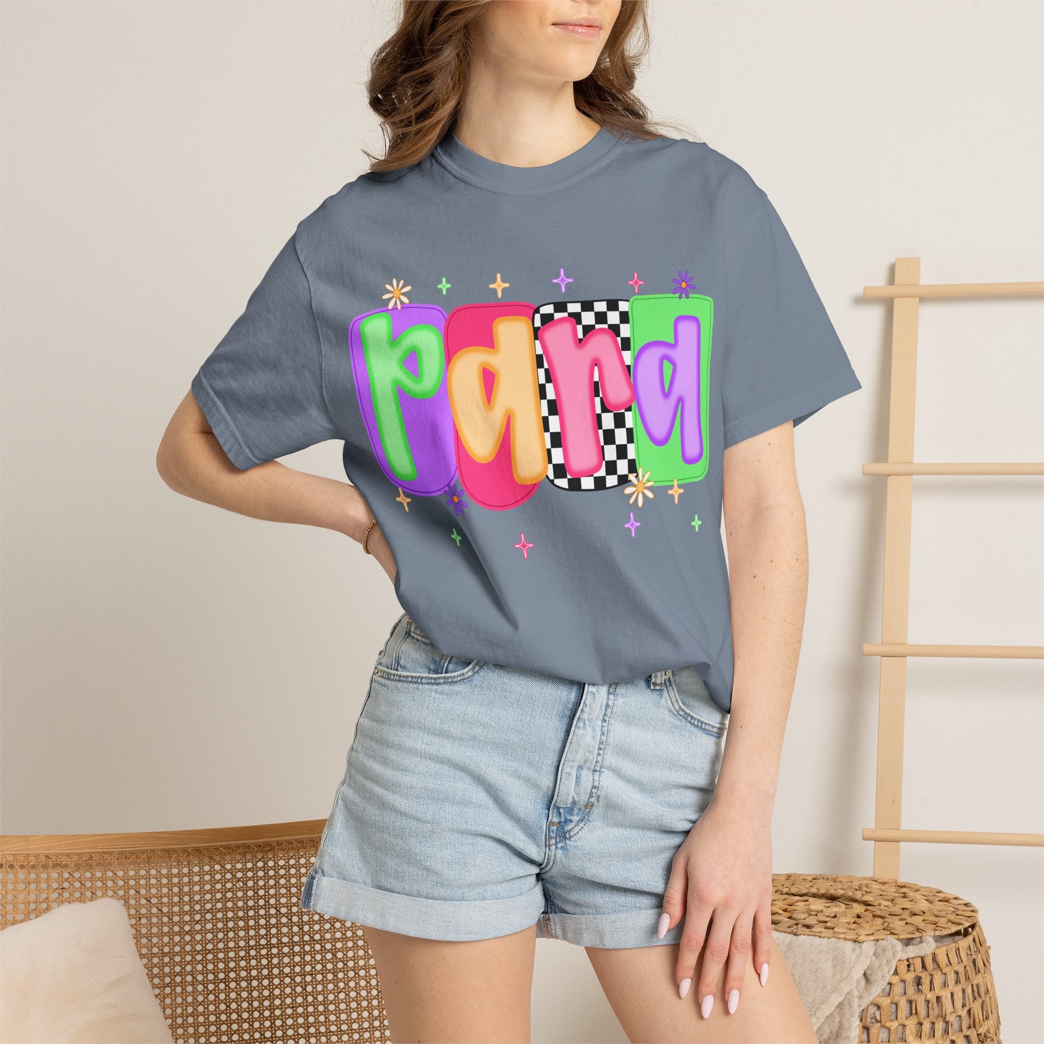 Paisley Retro Bubble Text T‑Shirt — Colorful 'pana' Graphic Tee