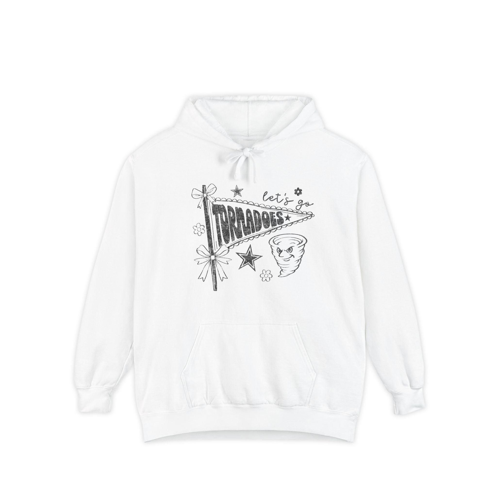 Tornadoes Graphic Hoodie — Retro Pennant Design with 'Let's Go' Text