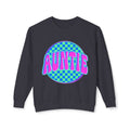 Auntie Graphic Sweatshirt — Retro Checkerboard Neon Design