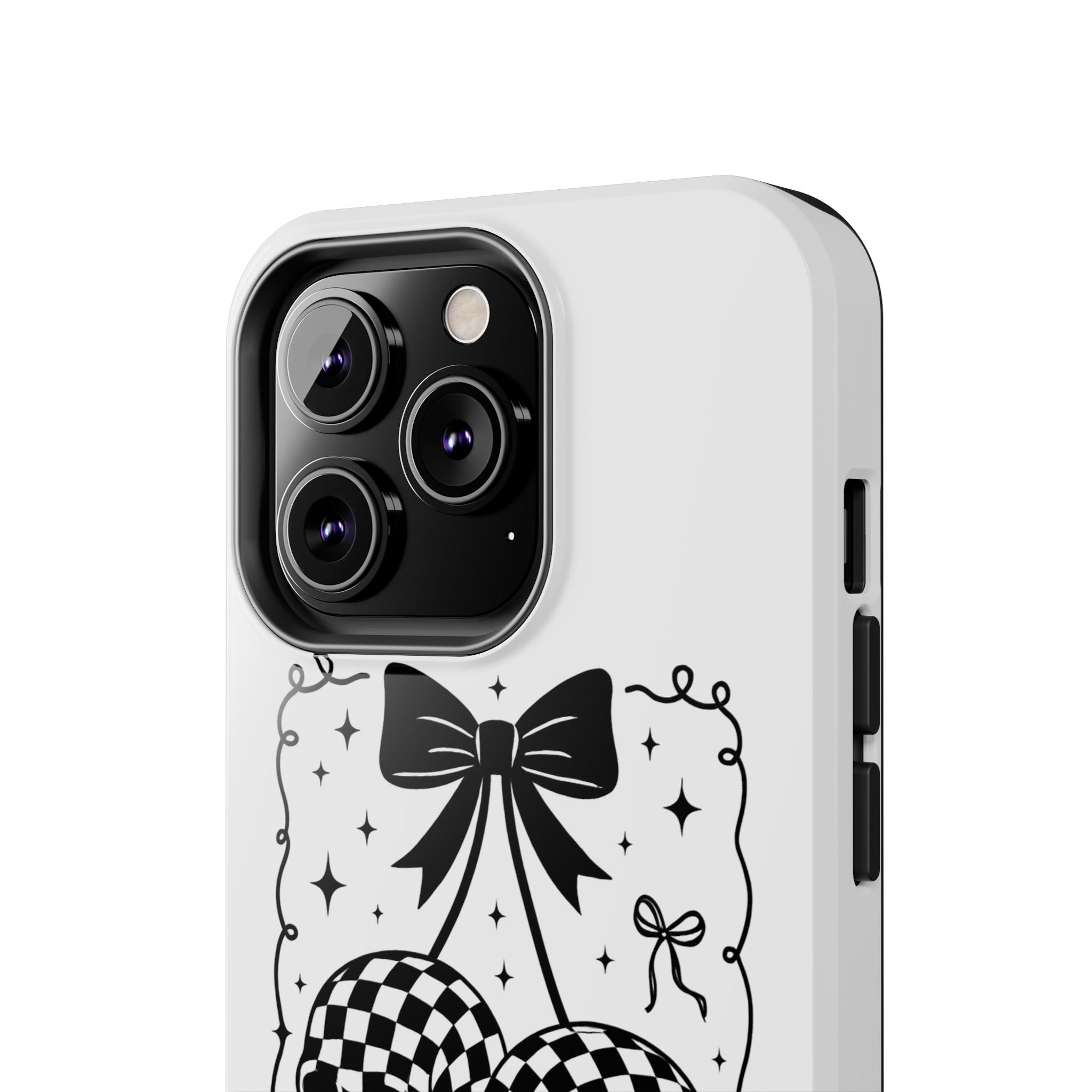 Skull Bow Phone Case - Checkerboard Gothic Tough Phone Case