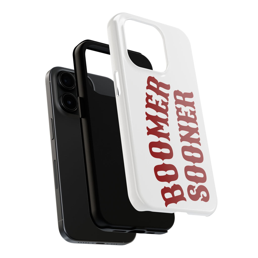 Boomer Sooner Tough Phone Case — Oklahoma Crimson Retro Text Protective Cover
