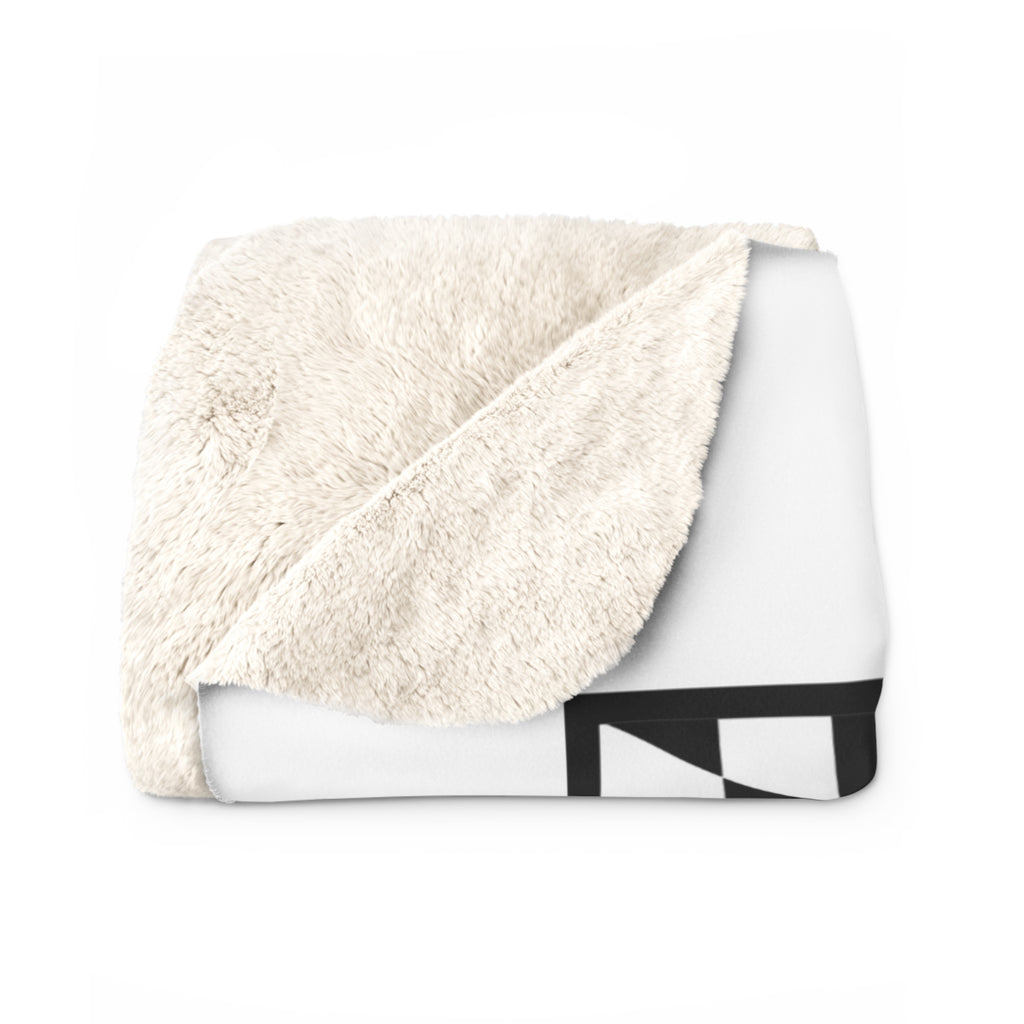 Sherpa Fleece Blanket — '00s Sooner Design (Checkered Number & Script)