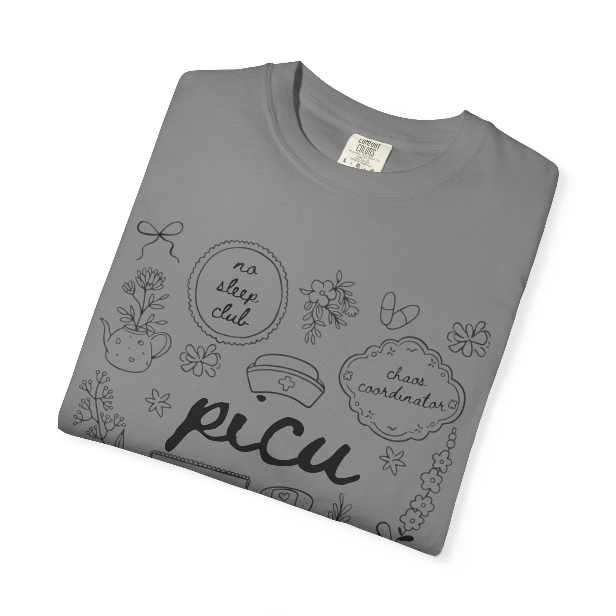 PICU Nurse T-Shirt — Pediatric Intensive Care Unit Doodle Tee