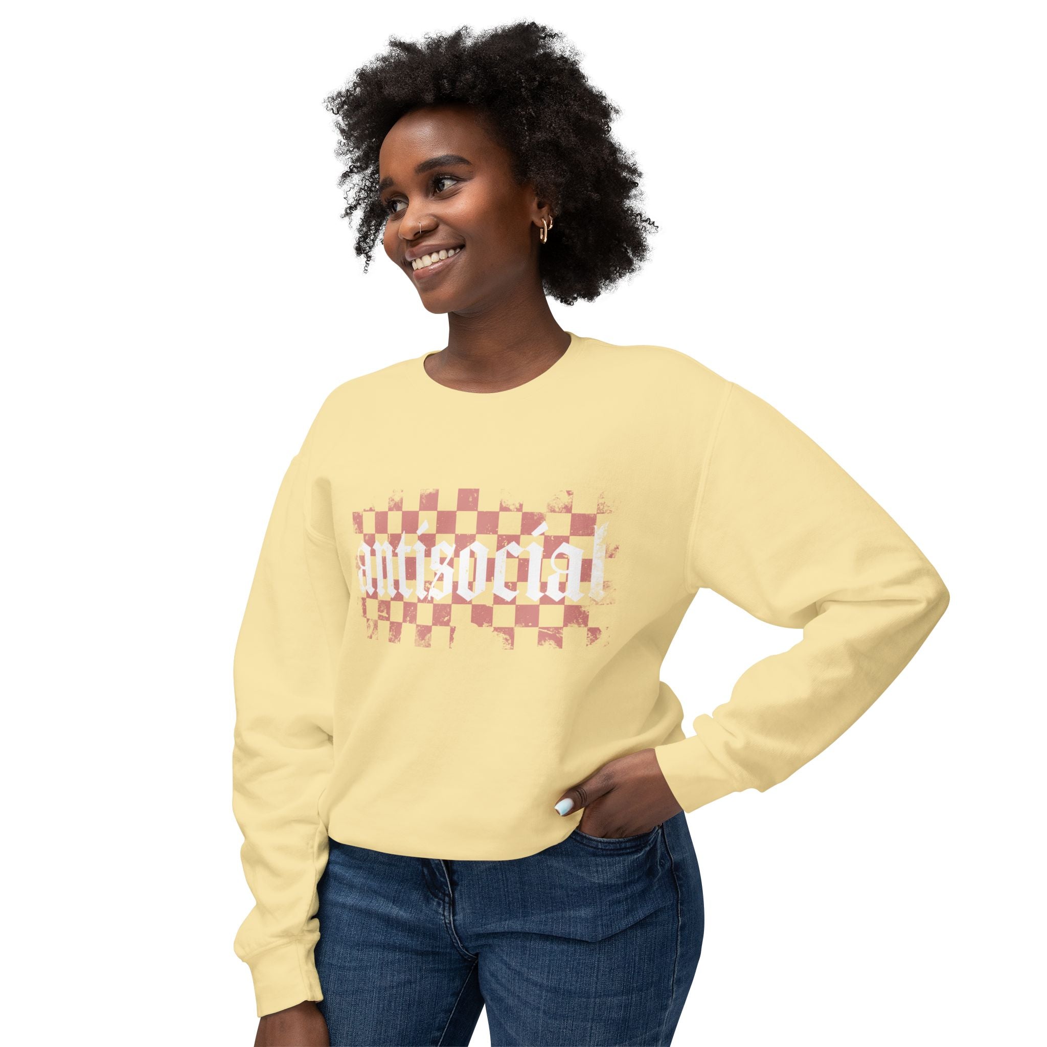 Antisocial Checkerboard Crewneck Sweatshirt