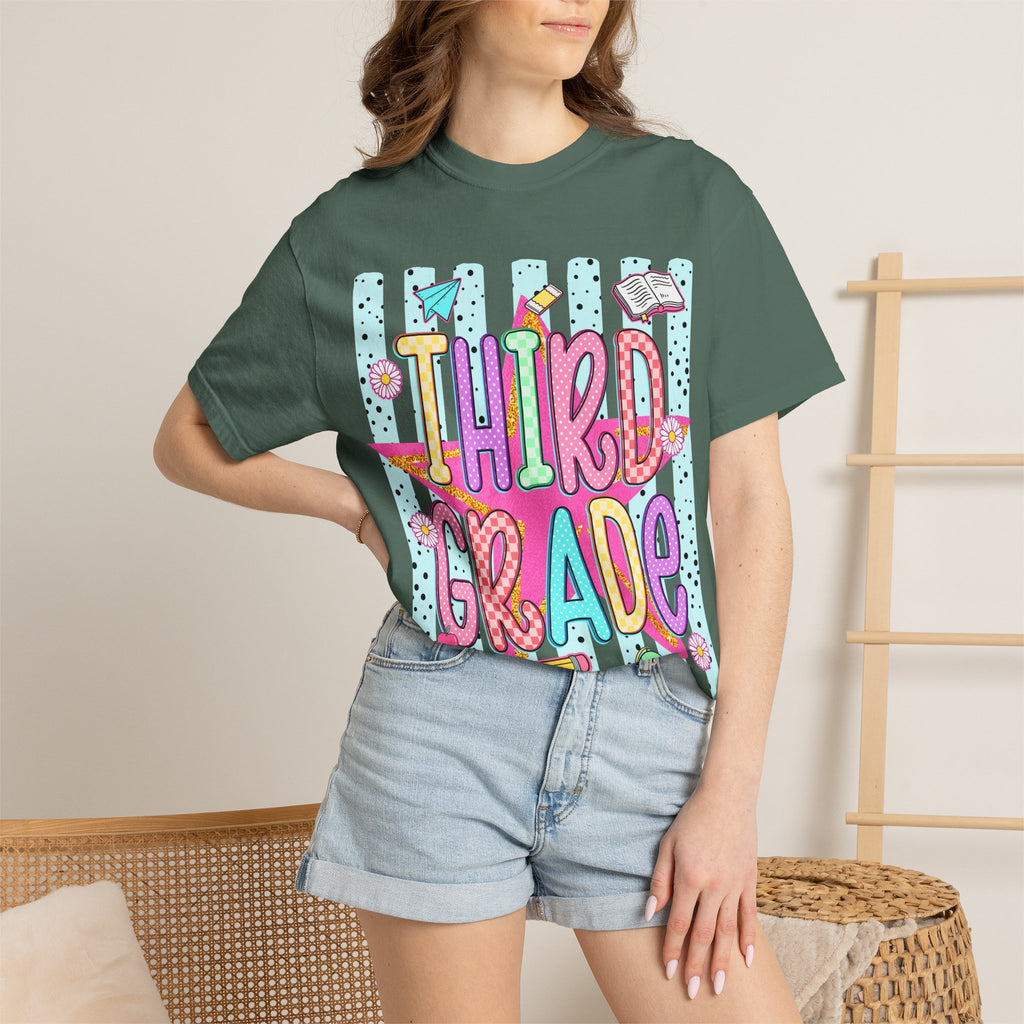 Third Grade T-Shirt — Cute Colorful Back-to-School Tee for Kids & Teachers