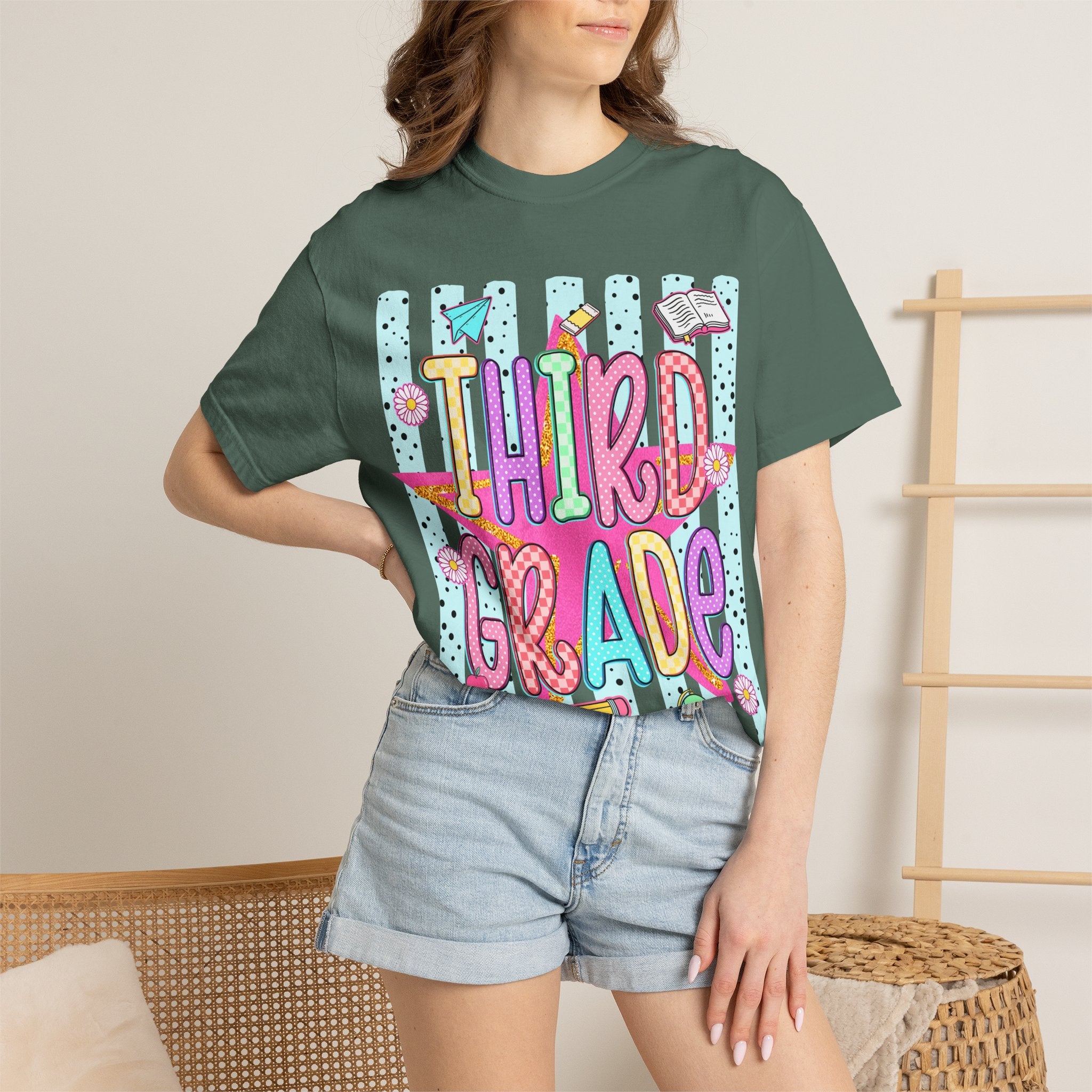 Third Grade T-Shirt — Cute Colorful Back-to-School Tee for Kids & Teachers