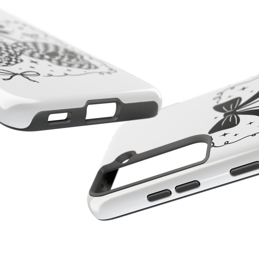 Skull Bow Phone Case - Checkerboard Gothic Tough Phone Case