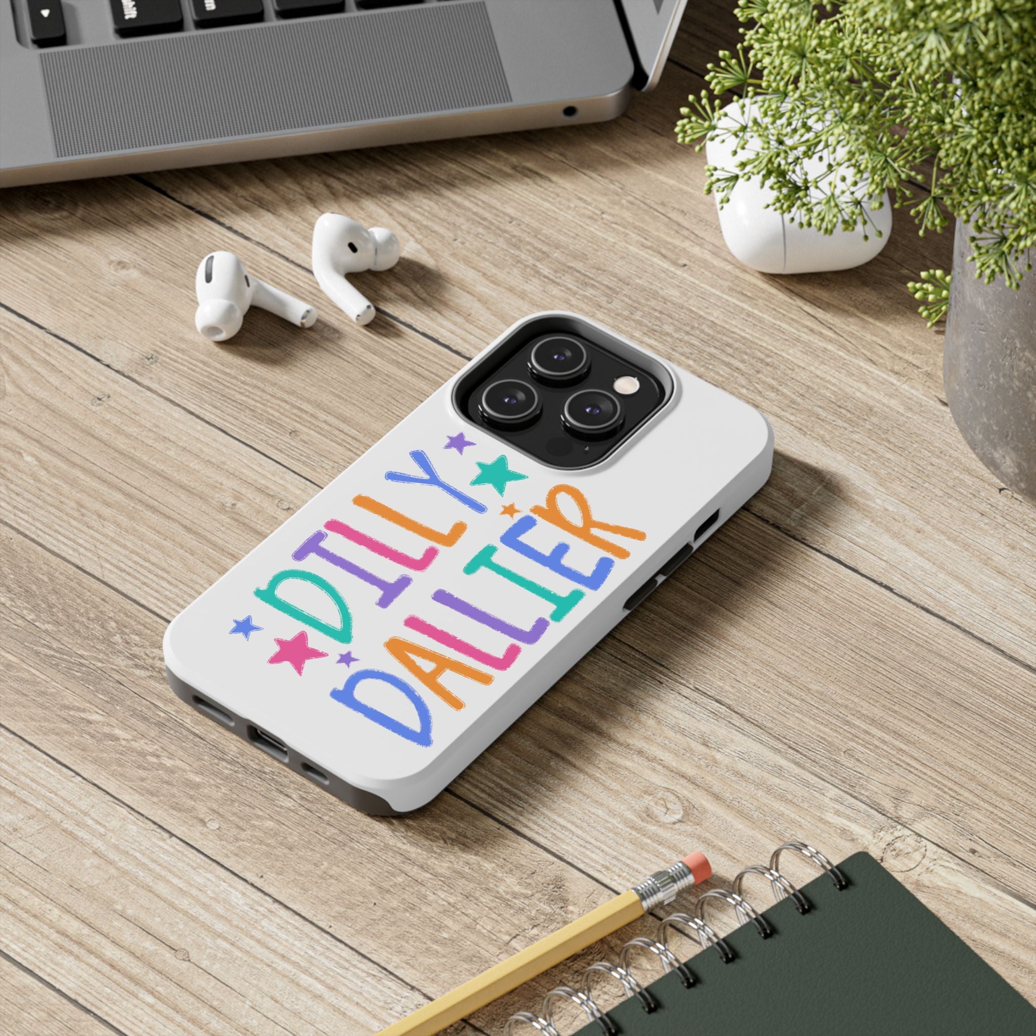 Dilly Dallier Colorful Tough Phone Case — Fun Pastel Stars Protective Cover