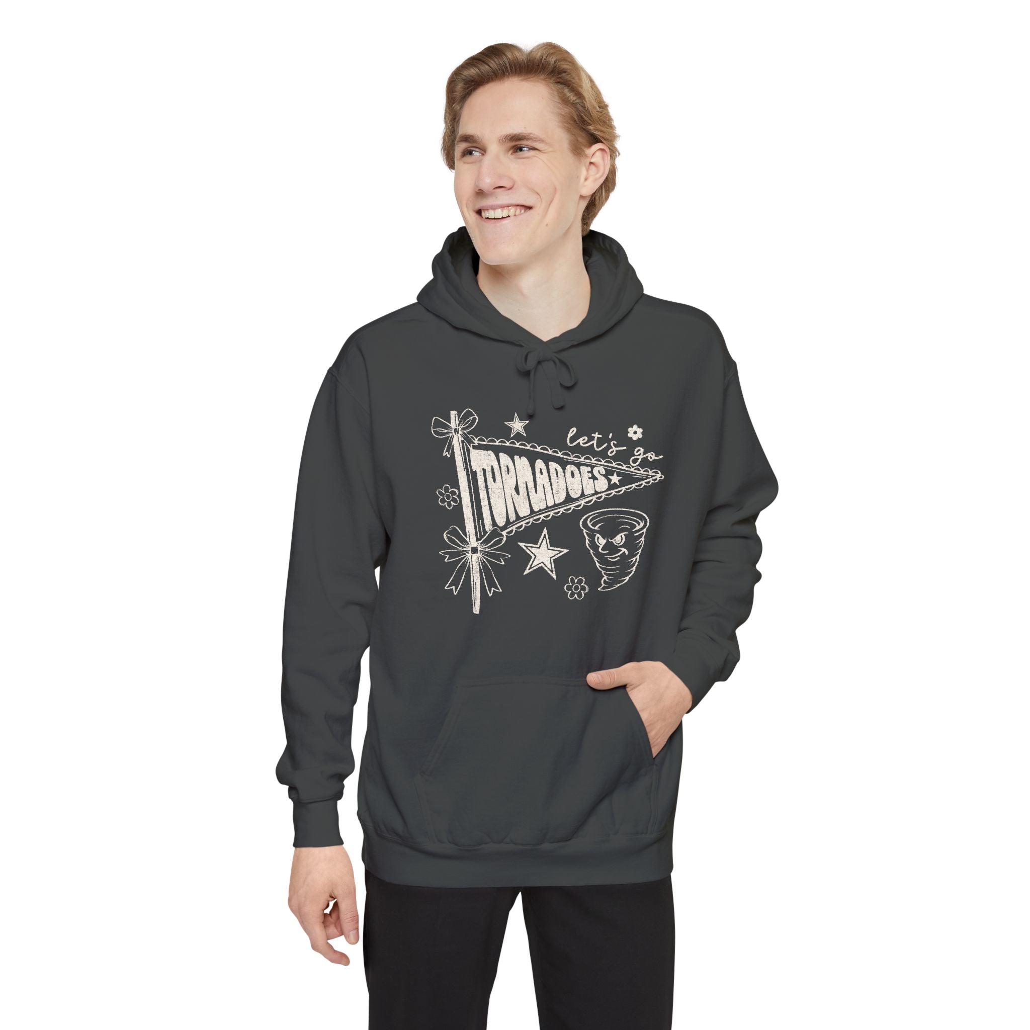 Tornadoes Vintage Graphic Hoodie — "Let's Go Tornadoes" Retro Meteor Design