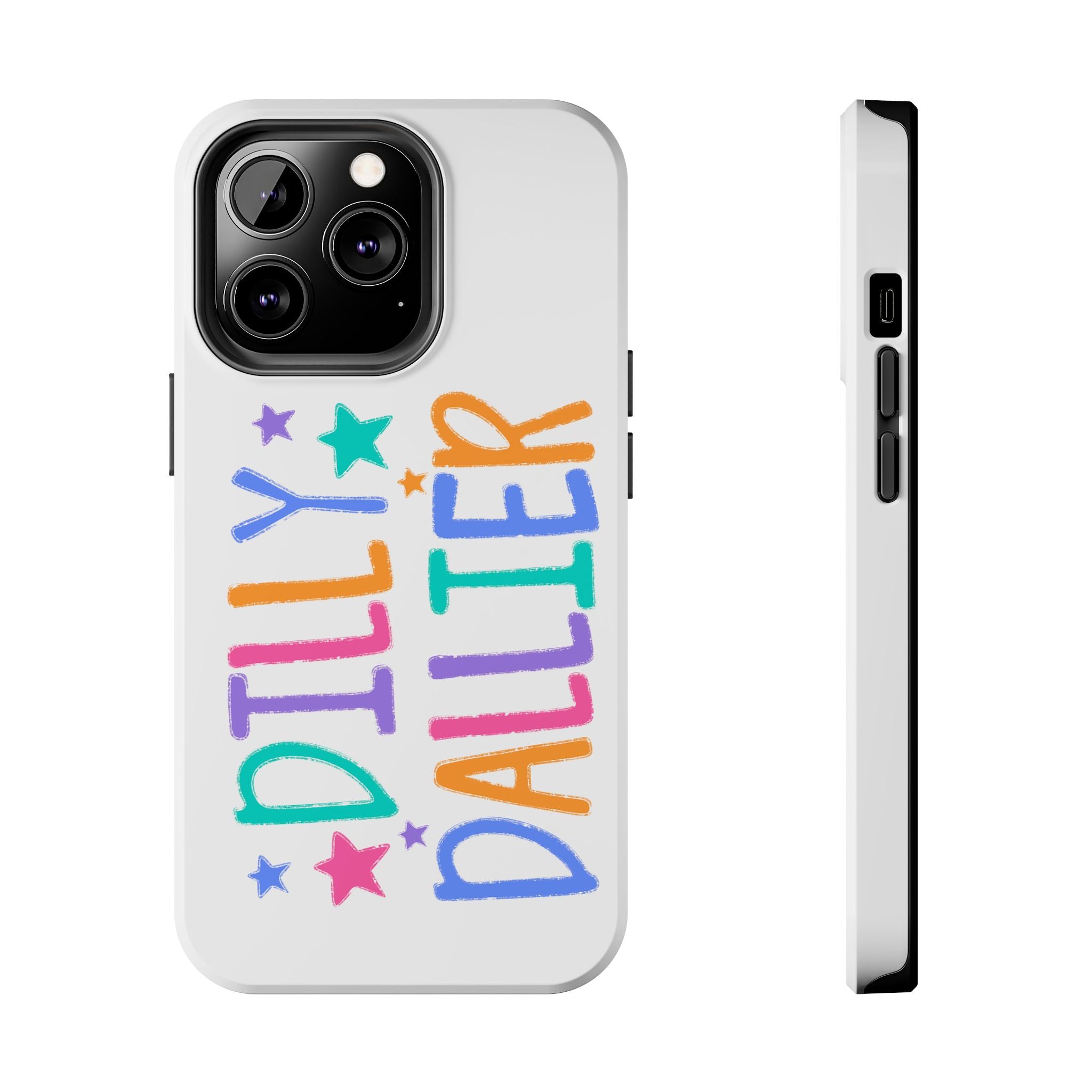 Dilly Dallier Colorful Tough Phone Case — Fun Pastel Stars Protective Cover