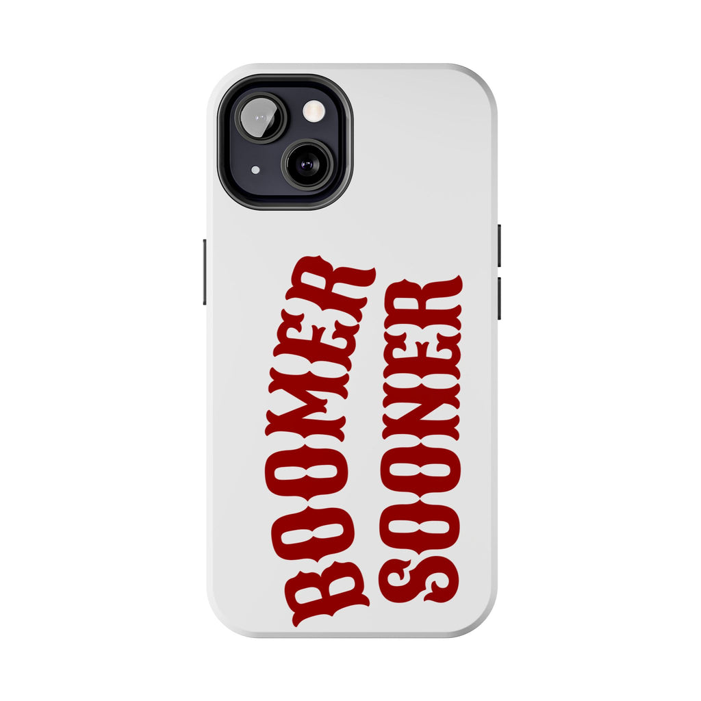 Boomer Sooner Tough Phone Case — Oklahoma Crimson Retro Text Protective Cover