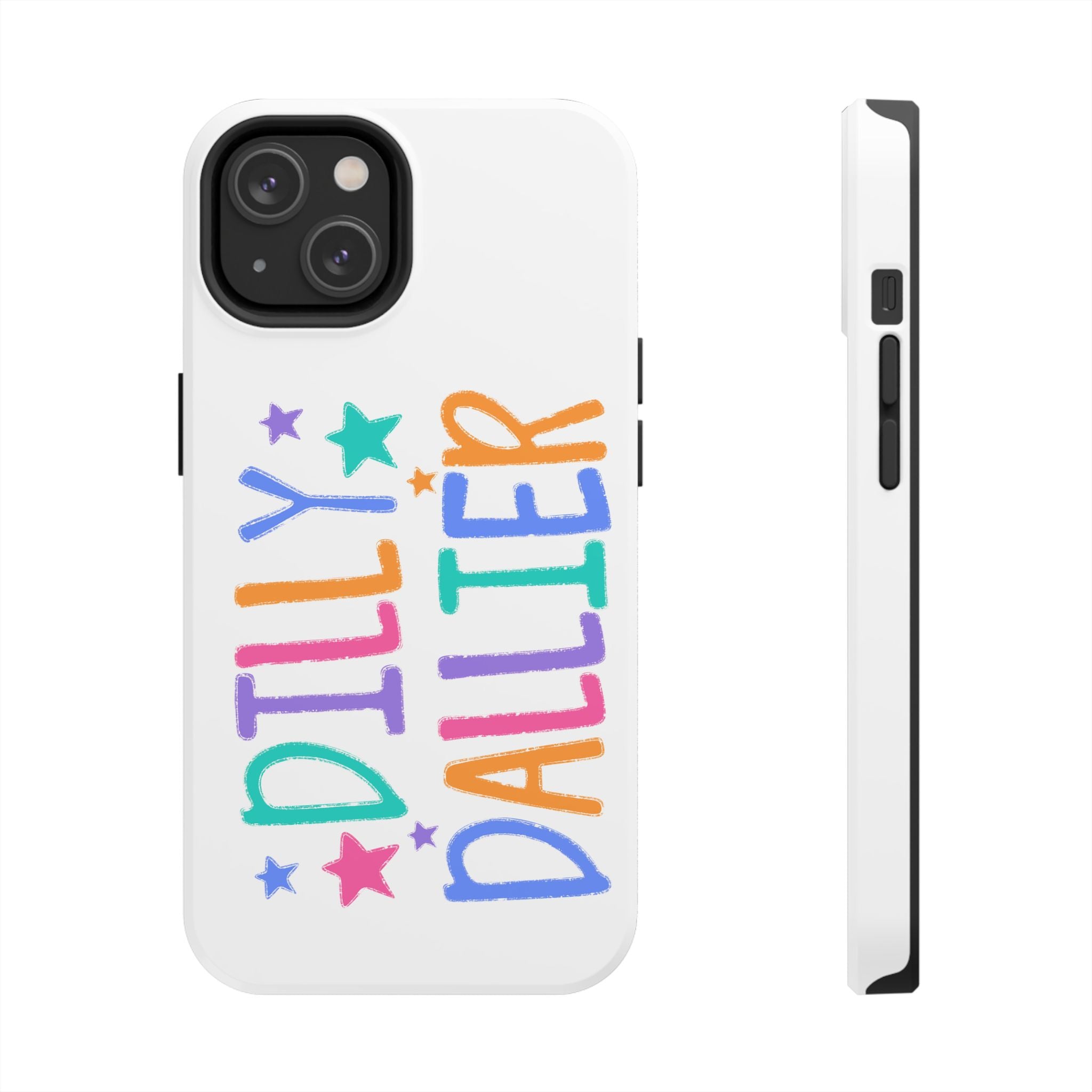 Dilly Dallier Colorful Tough Phone Case — Fun Pastel Stars Protective Cover