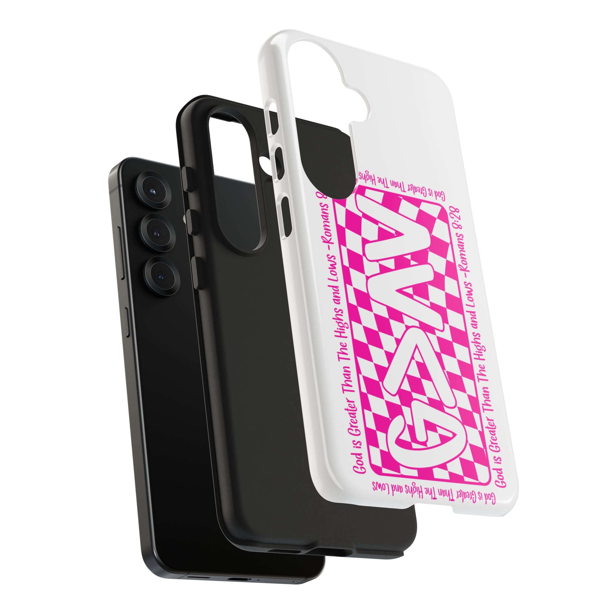 Pink Checker 'GAY' Tough Phone Case — Bold Pride Protective Cover