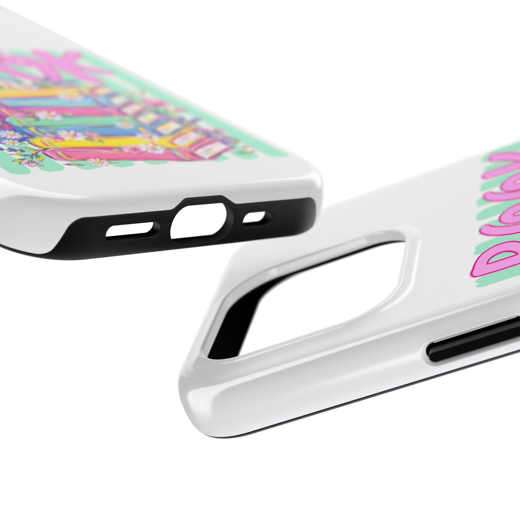 Book Lover Tough Phone Case — Colorful Stack of Books Floral Design