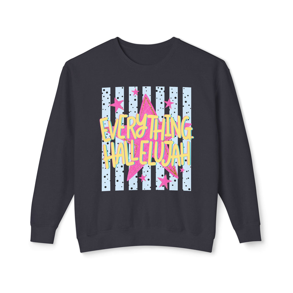 Crewneck Sweatshirt — "Everything Hallelujah" Retro Star Graphic