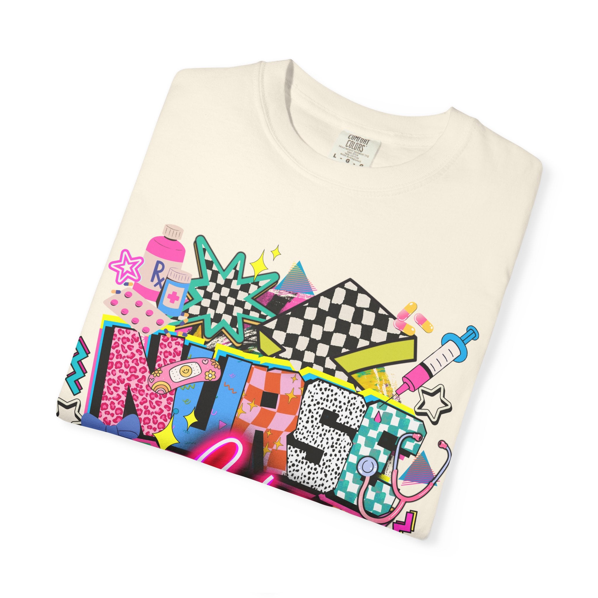 Unisex Graphic T-Shirt — "Nurse for Life" Retro Neon Pop Art Tee