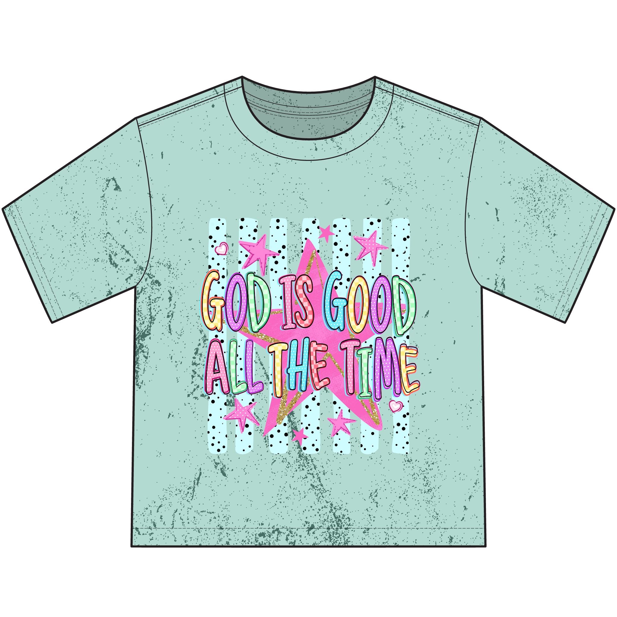 Youth T-Shirt — "God Is Good All The Time" Colorful Faith Tee