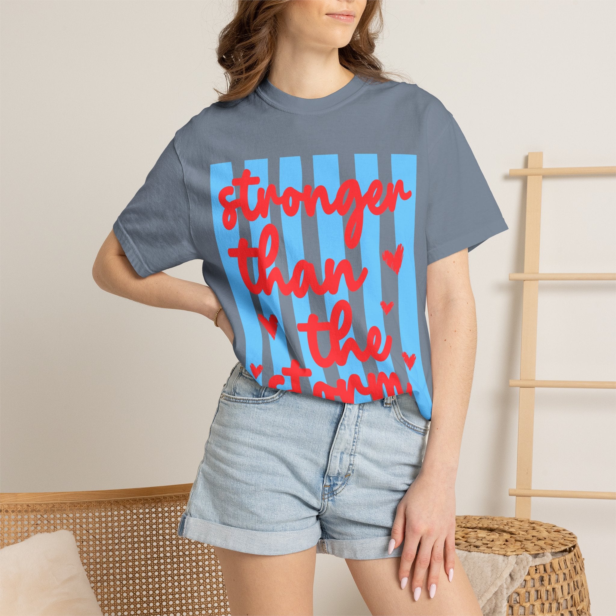 Stronger Than the Storm T-Shirt — Inspirational Heart Graphic Tee