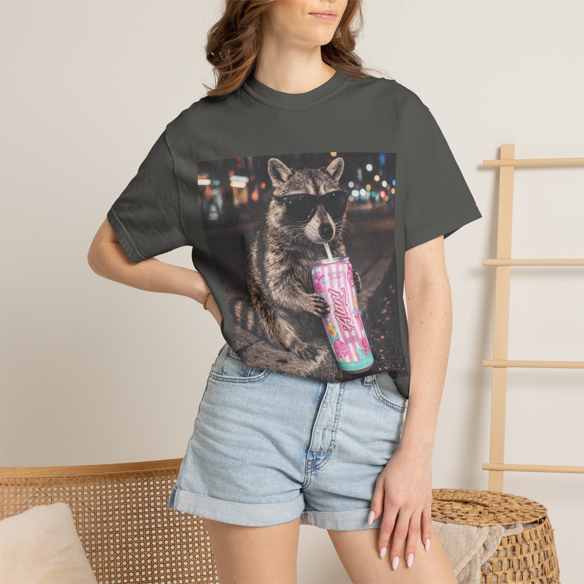Raccoon Drinking Slushie T-Shirt