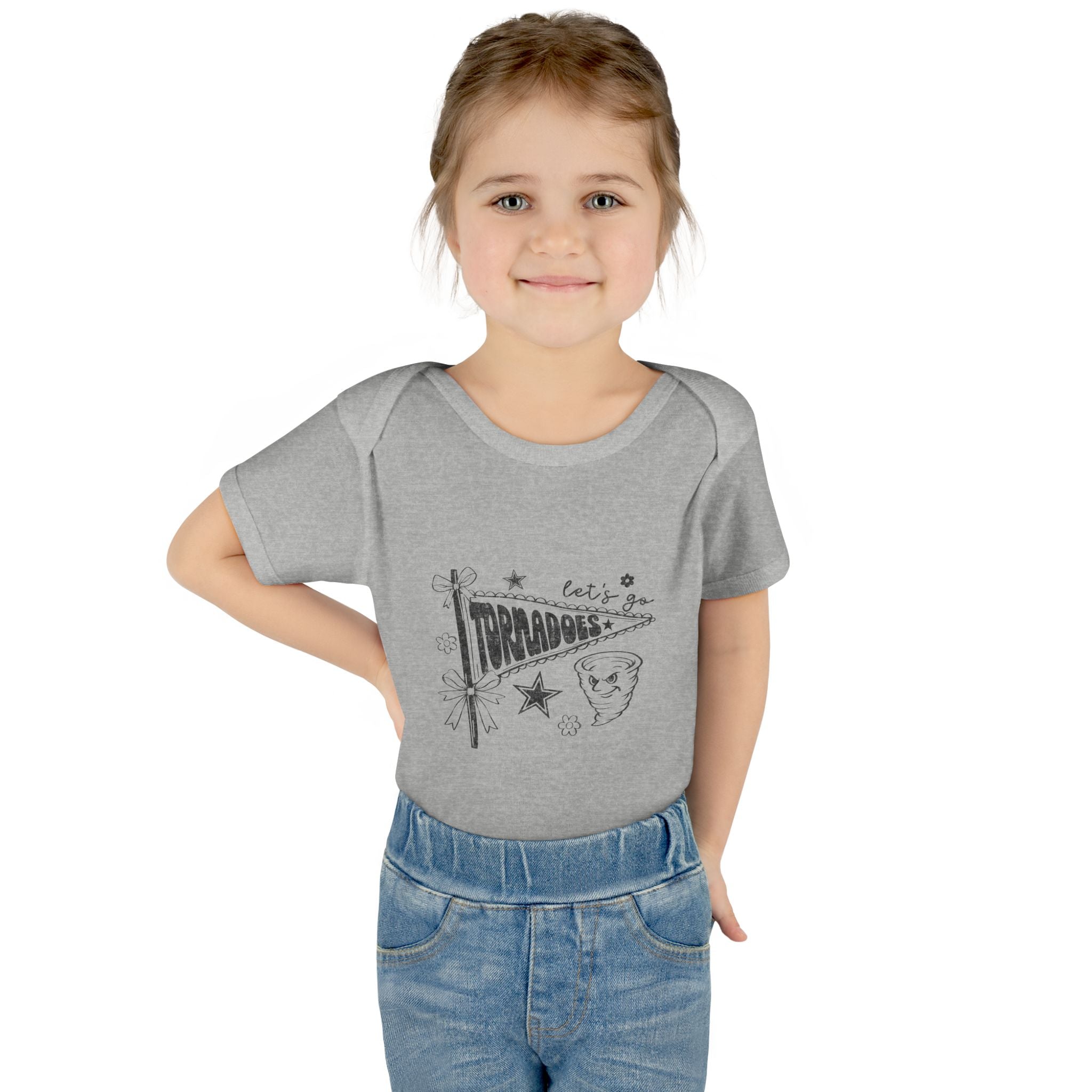 Let's Be Tornadoes Baby Bodysuit – Cute Retro Space Drawing Infant Onesie