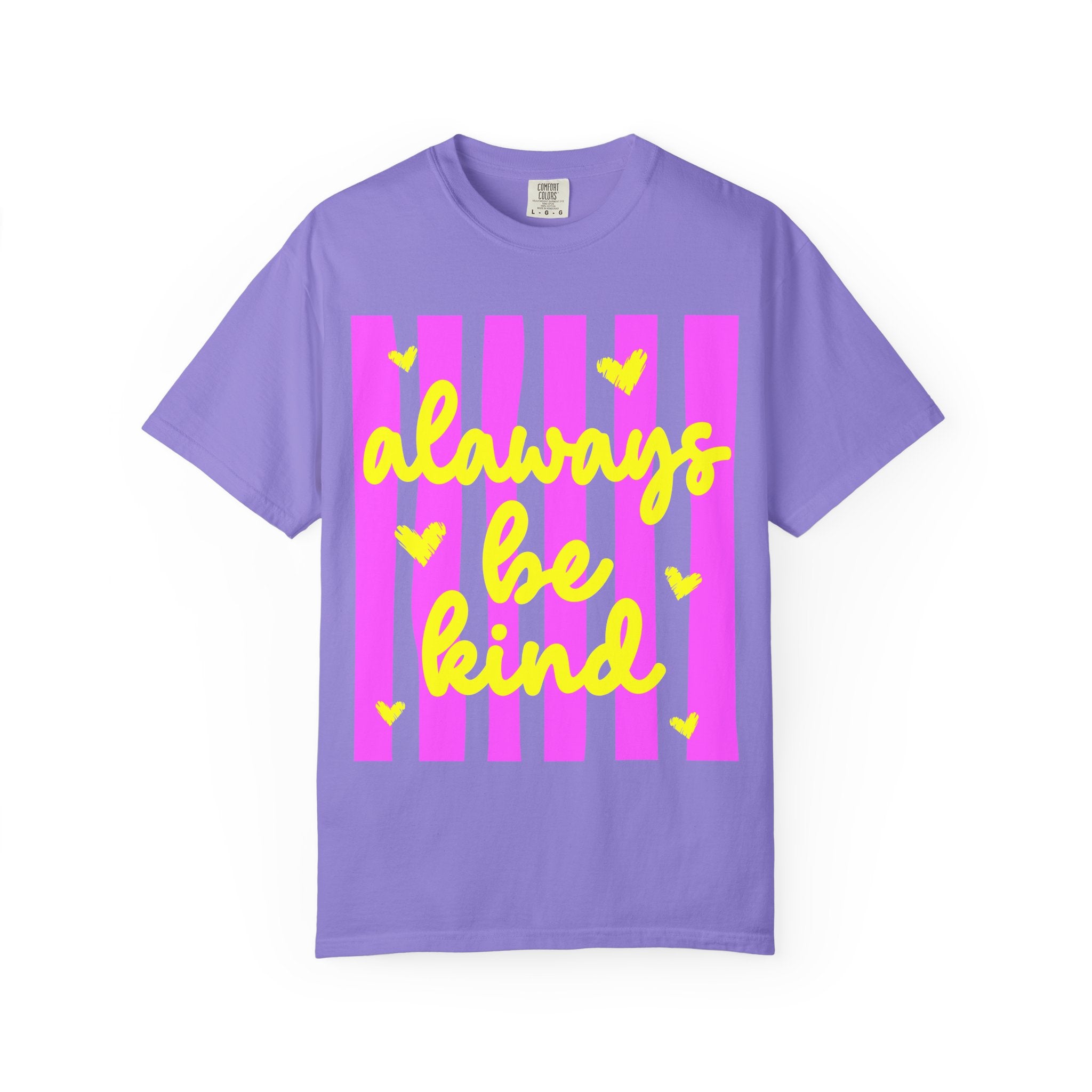 Always Be Kind T-Shirt — Pink Stripe Positive Message Tee