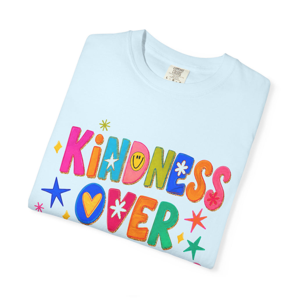Kindness Over Coolness Graphic T-Shirt — Colorful Positive Message Tee