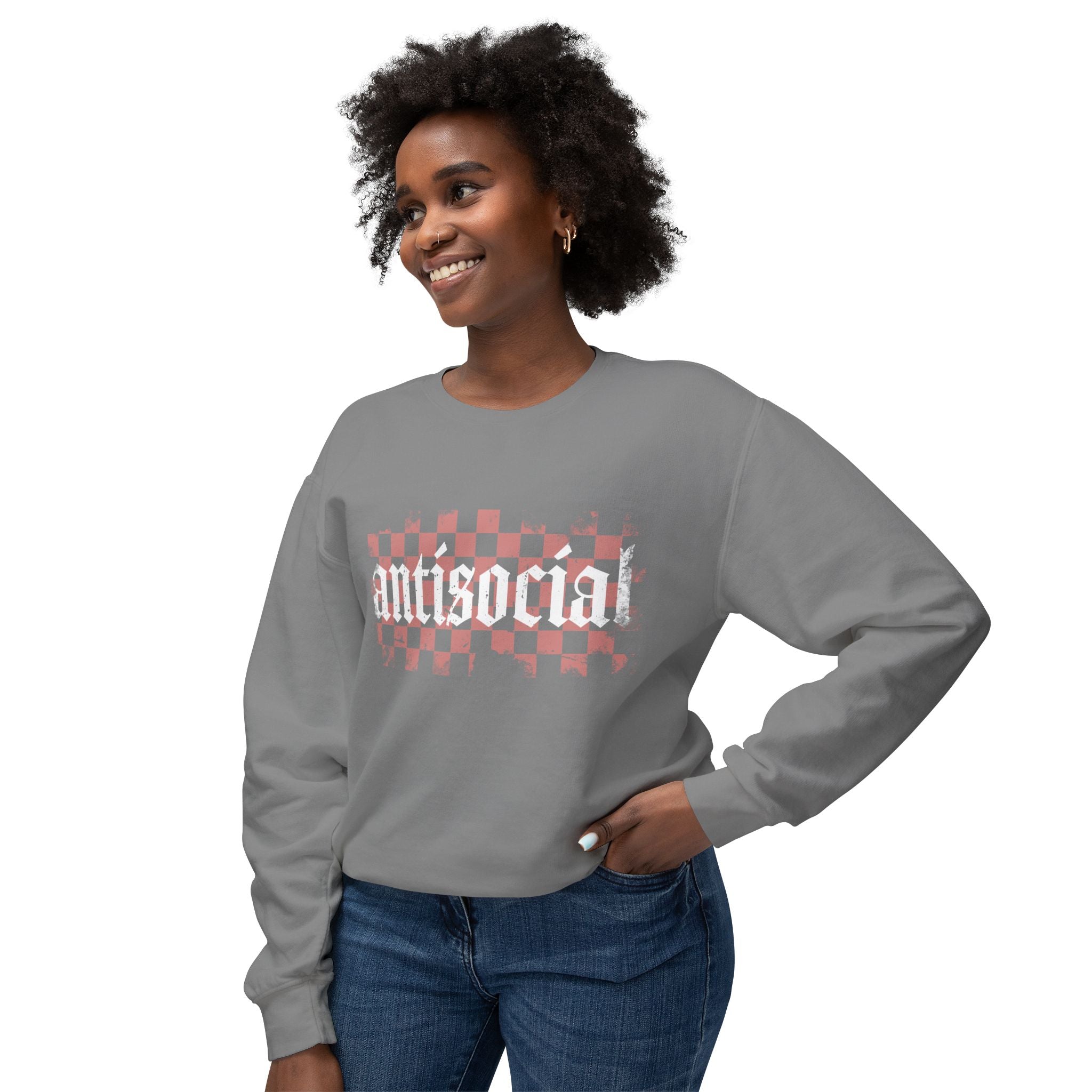 Antisocial Checkerboard Crewneck Sweatshirt