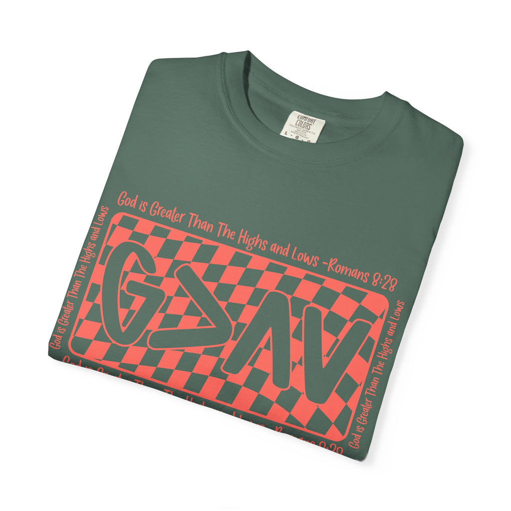 Grateful Dead Vibes Checkerboard Graphic T‑Shirt — 'G?AV' Retro Band Tee