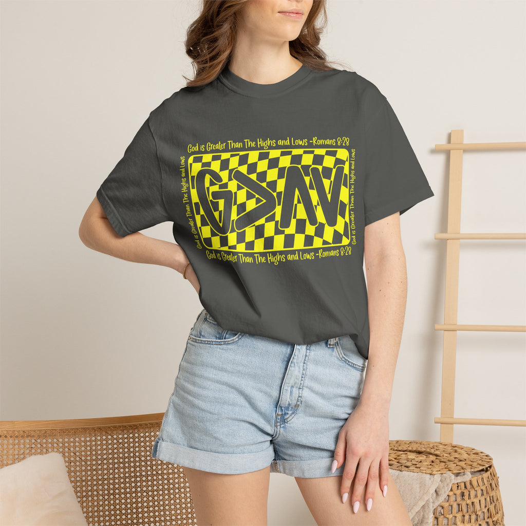 God Is Greater Than The Highs and Lows T-Shirt — Christian Faith Graphic Tee