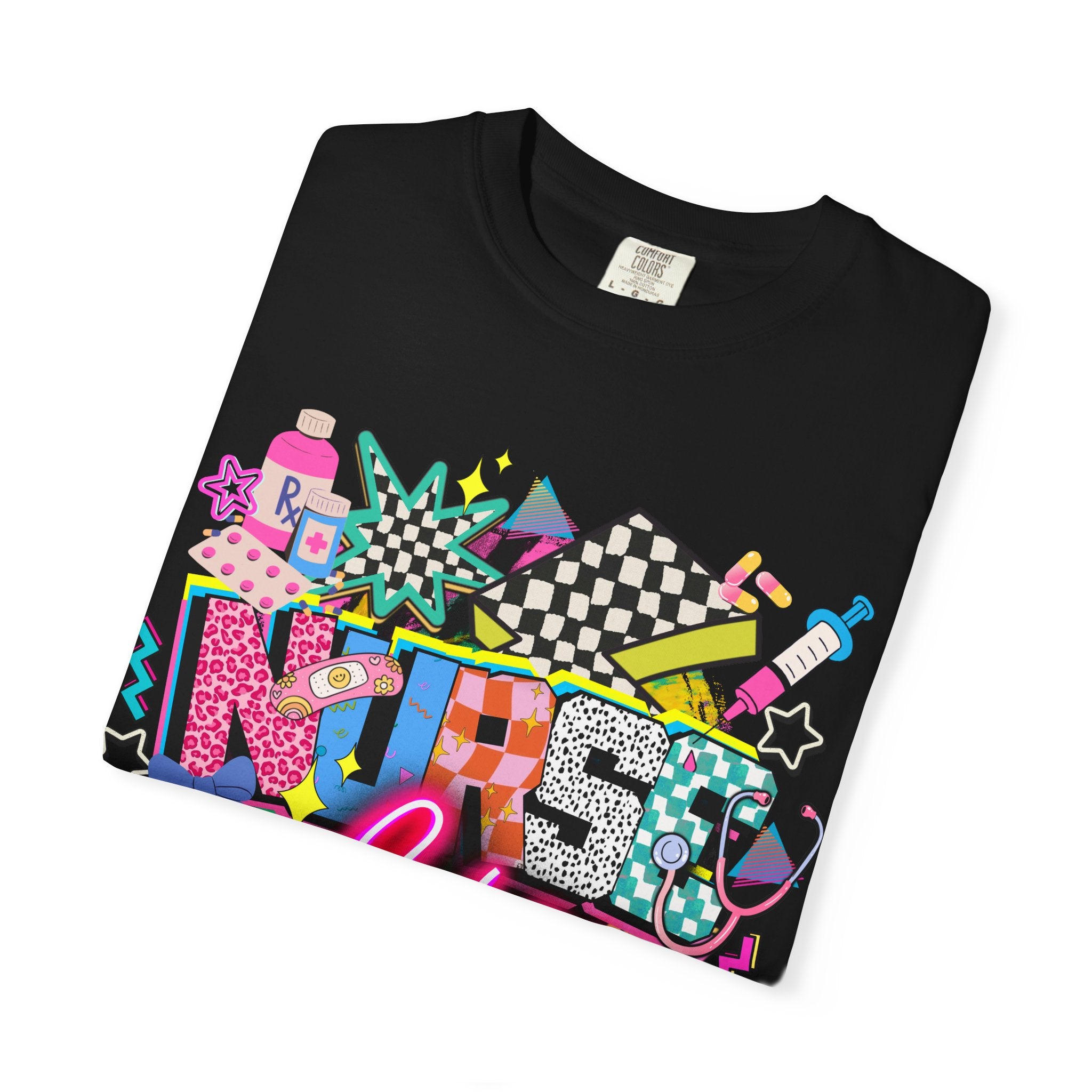 Unisex Graphic T-Shirt — "Nurse for Life" Retro Neon Pop Art Tee