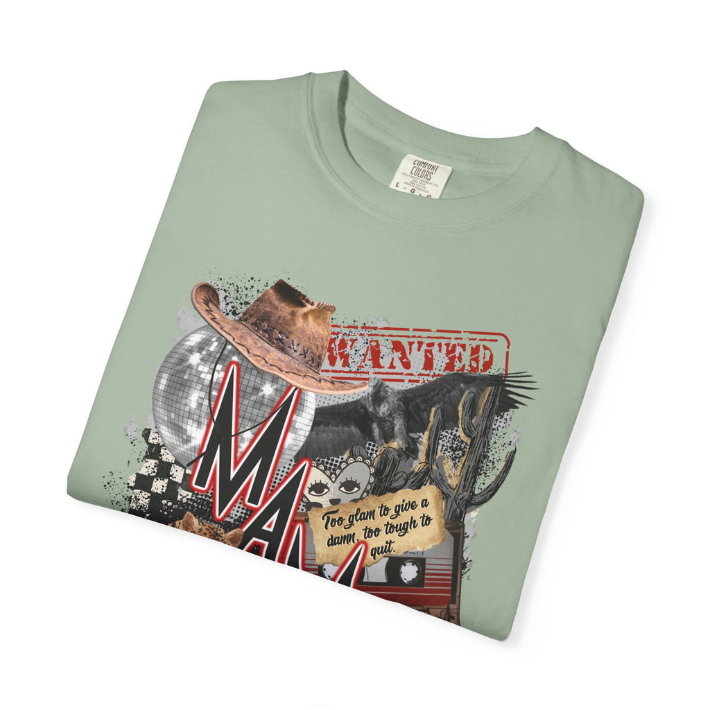 Mama Collage Graphic T-Shirt – Vintage Cowboy, Floral & Retro Icons