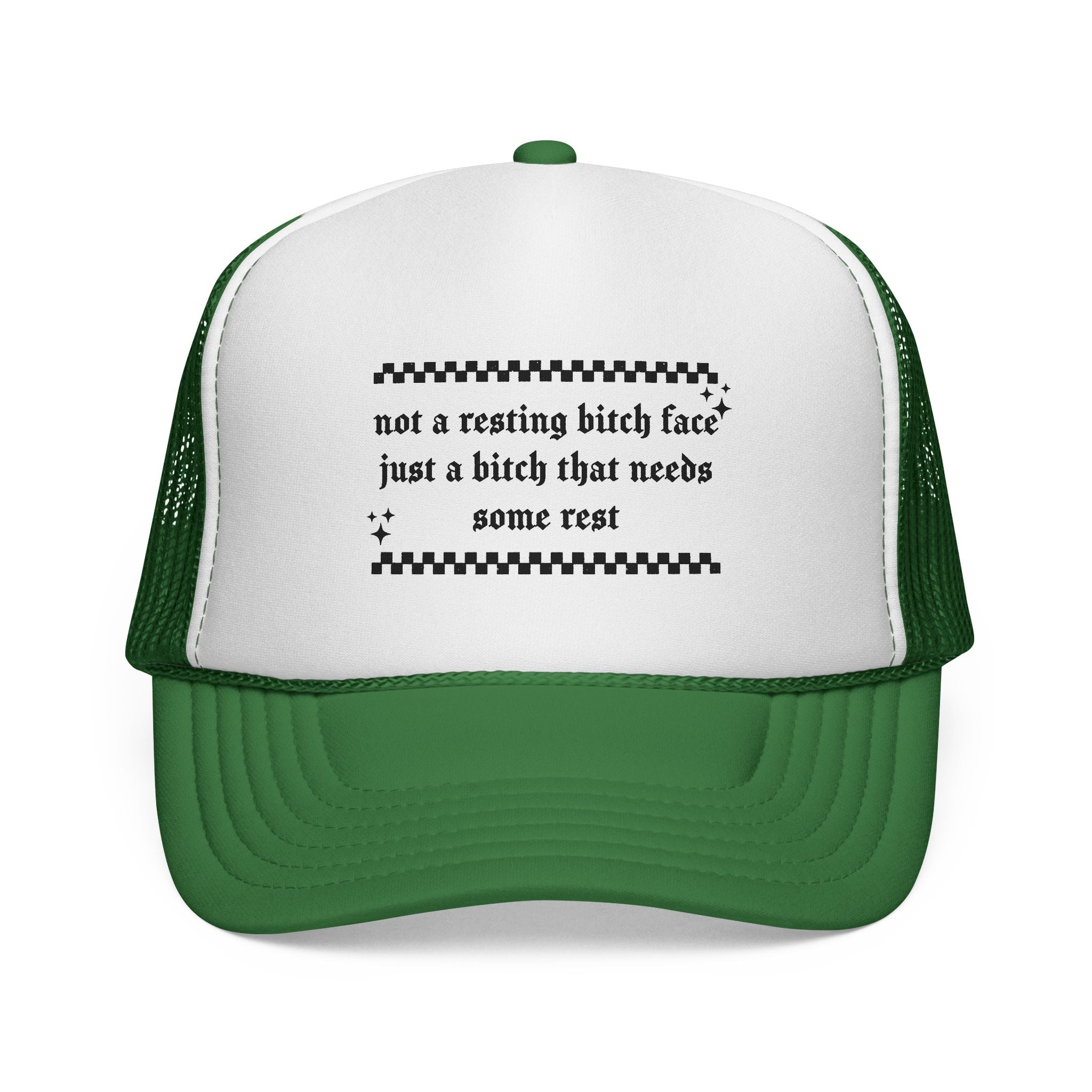 Trucker Hat — "Not a resting bitch face, just a bitch that needs some rest" (Funny Statement Cap)