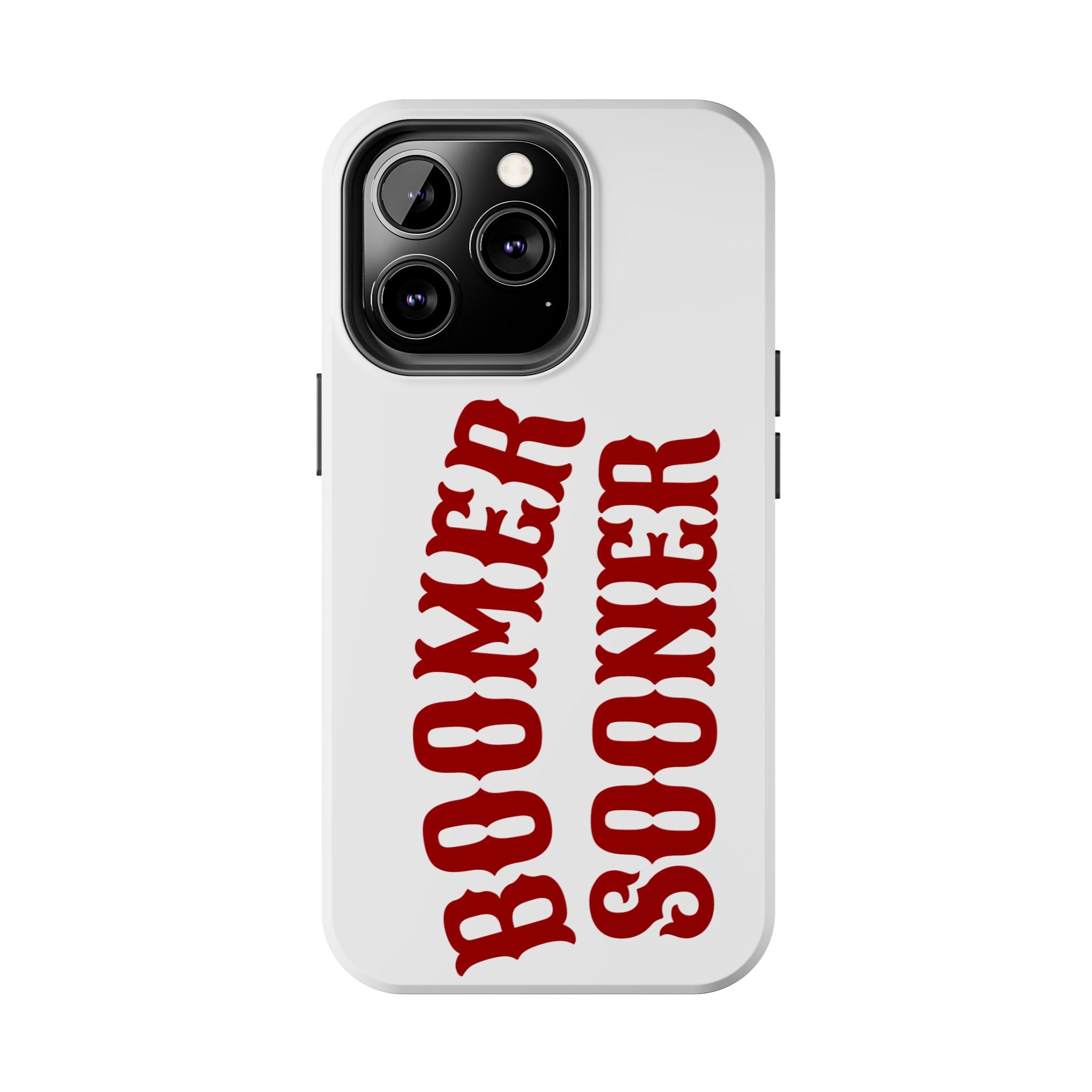 Boomer Sooner Tough Phone Case — Oklahoma Crimson Retro Text Protective Cover